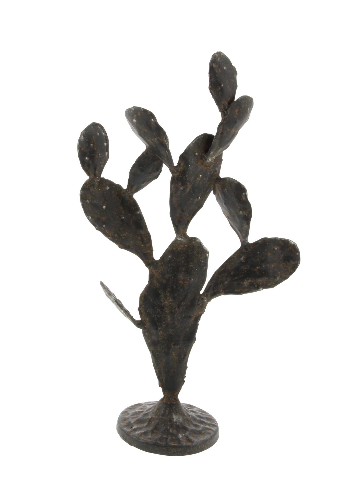 Cactus Black Metal Decorative Sculpture