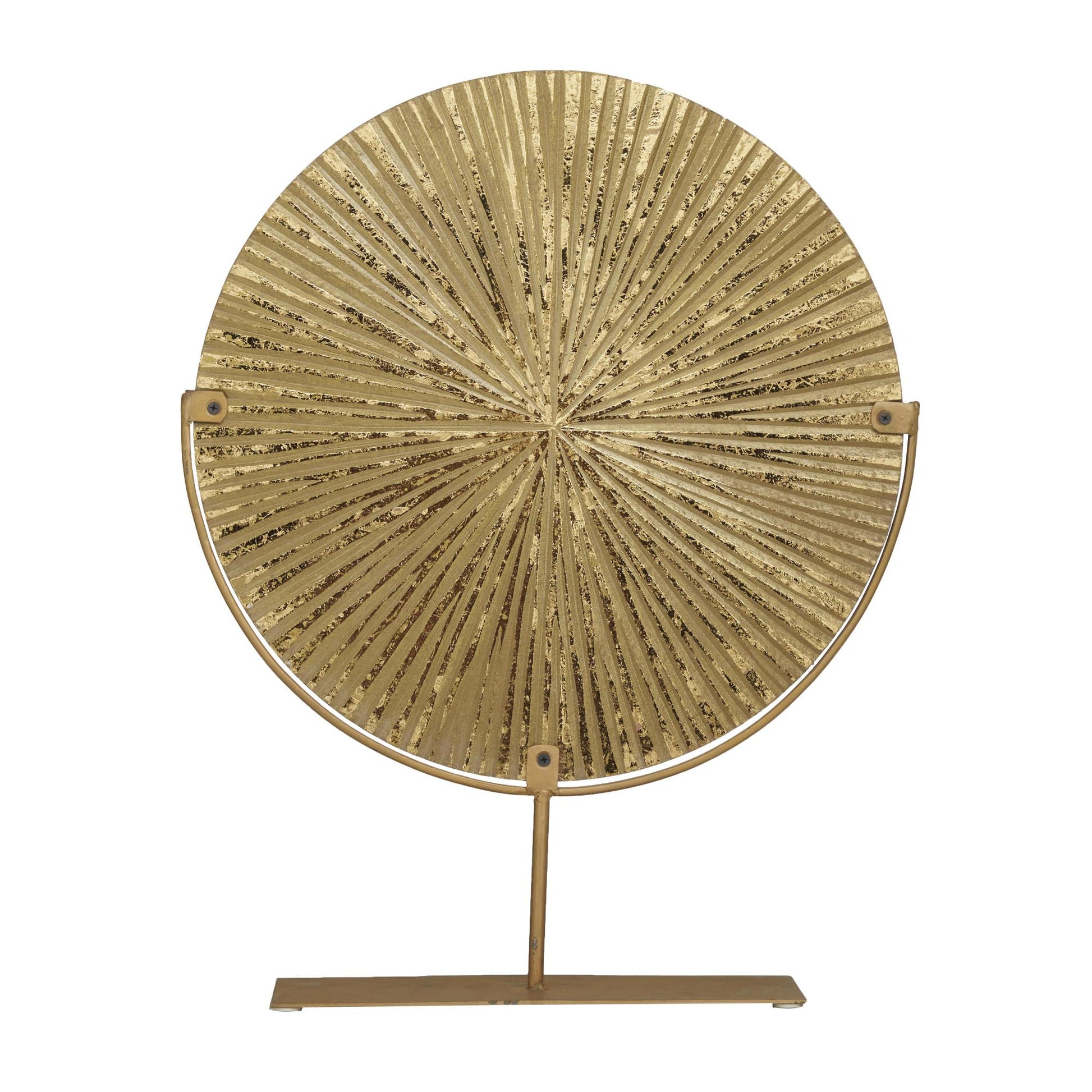 CosmoLiving by Cosmopolitan Starburst Metal Carved Decorative Sculpture with Stand