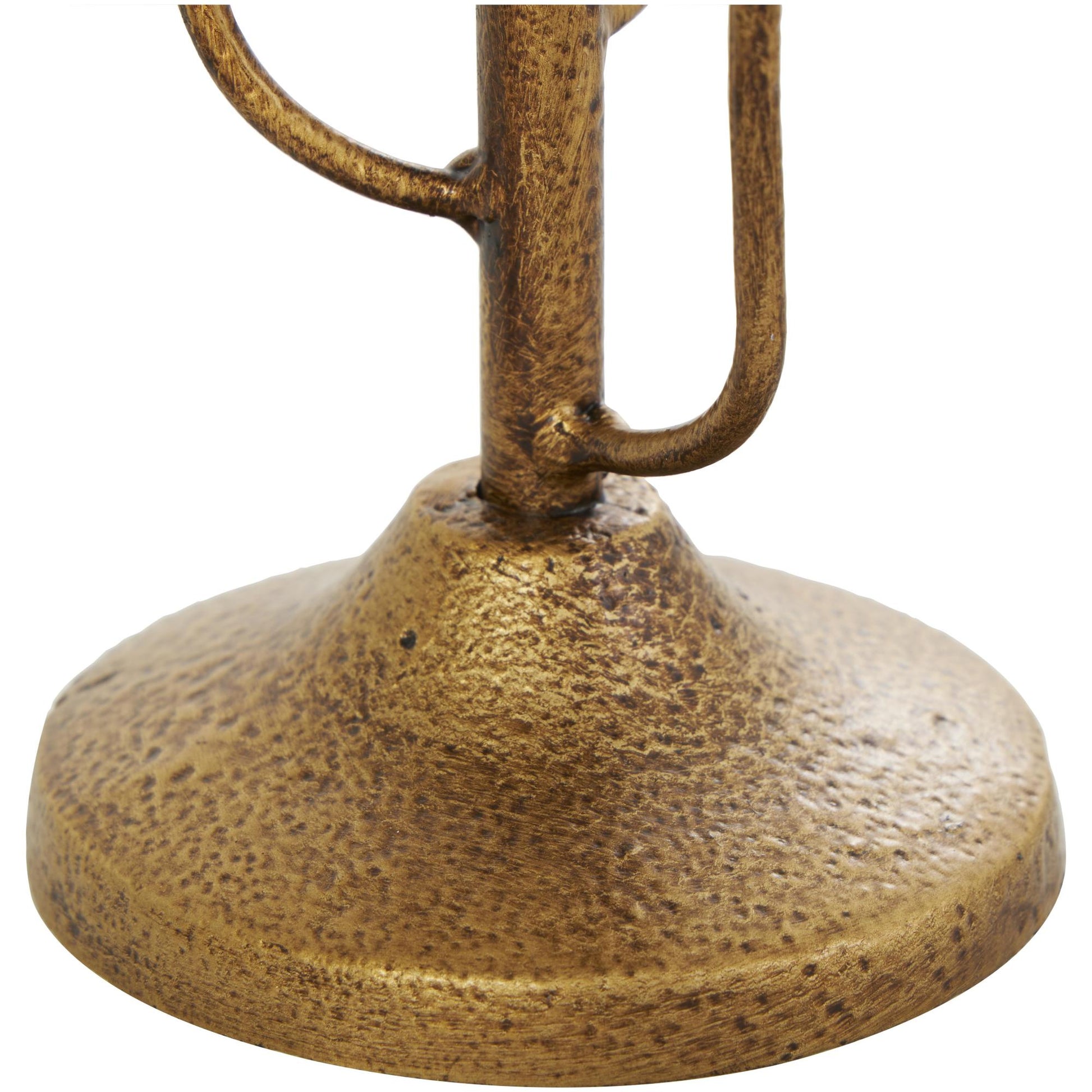 Set of 2 Abstract Gold Metal Mushroom Inspired Decorative Candle Holder