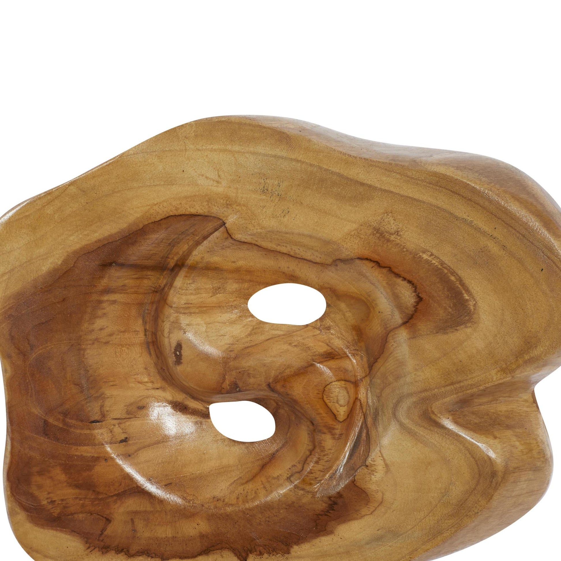 Abstract Brown Teak Wood Handmade Live Edge Decorative Sculpture