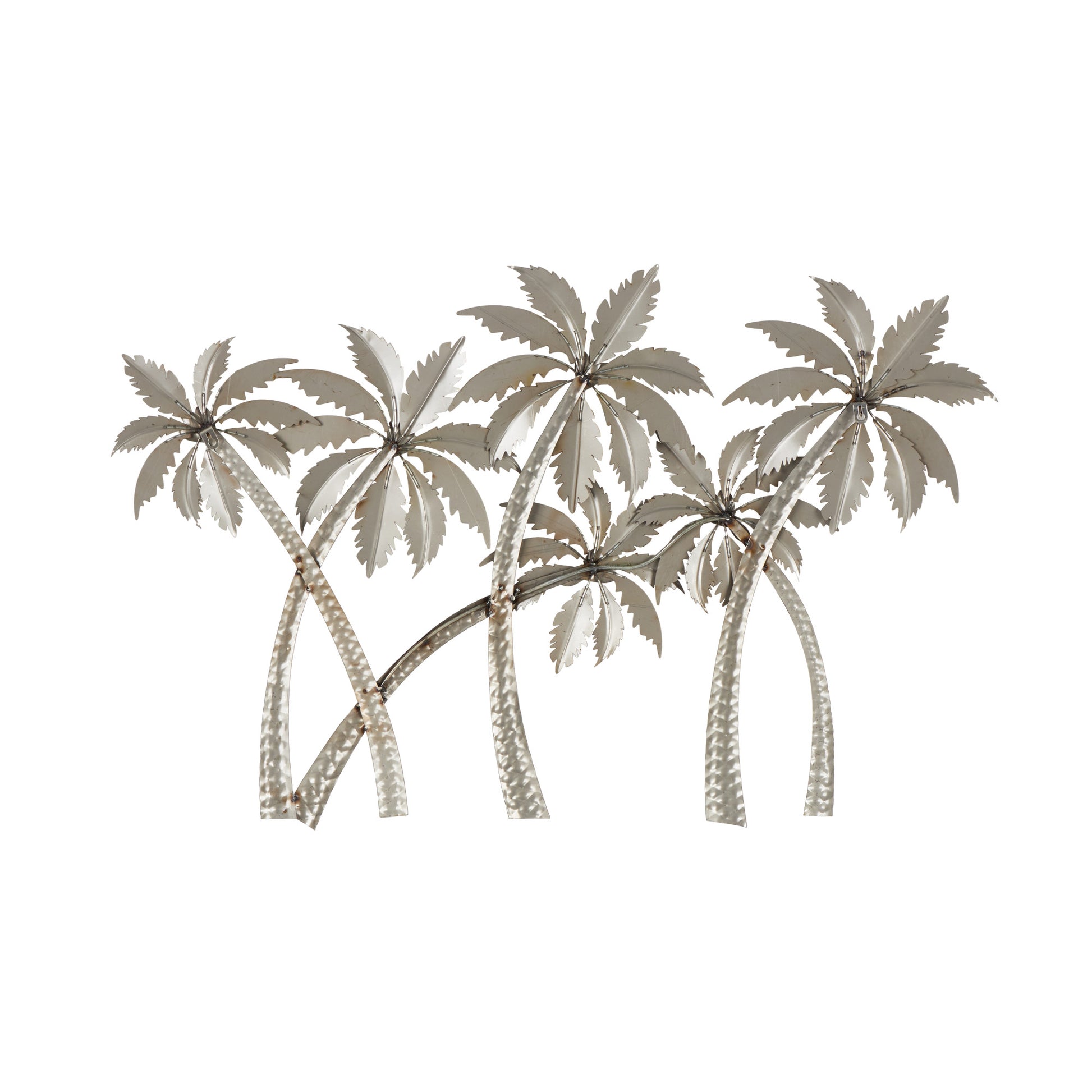 Tree Copper Stainless Steel Metal Slanted Home Wall Decor with Red and Yellow Accents