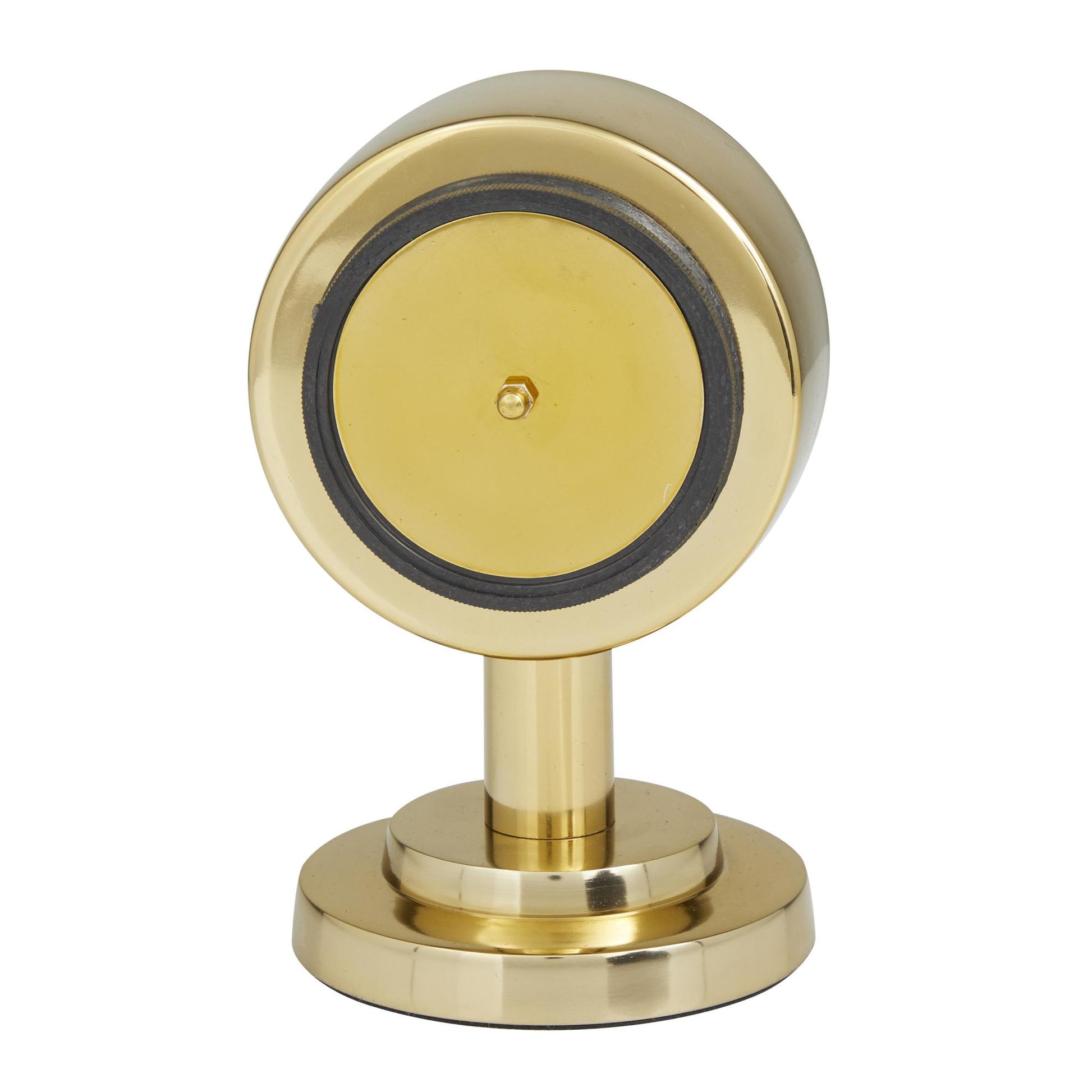 Gold Stainless Steel Metal Small Decorative Clock with Numberless Black Clockface