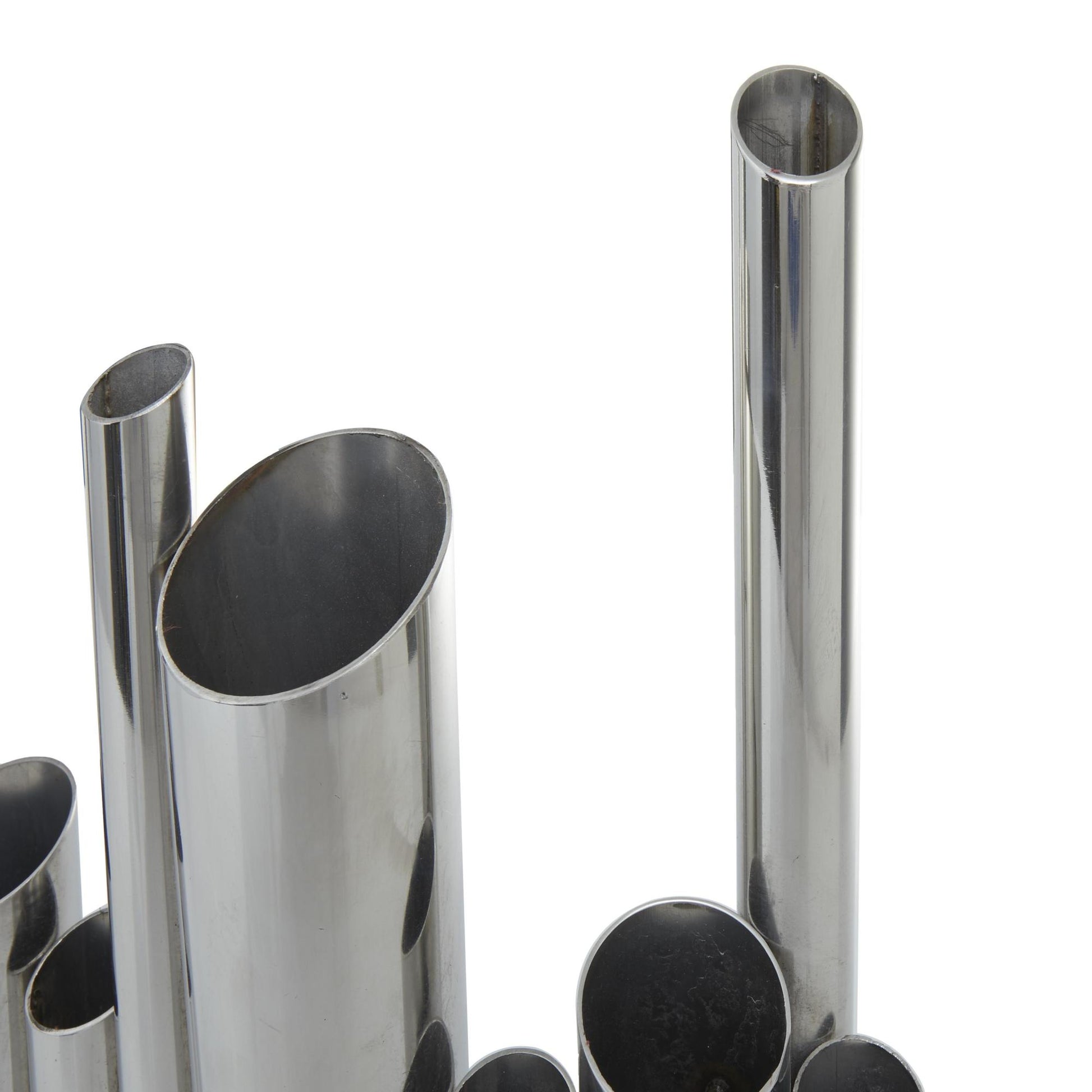 CosmoLiving by Cosmopolitan Silver Stainless Steel Metal Organ Pipe Tube Decorative Vase