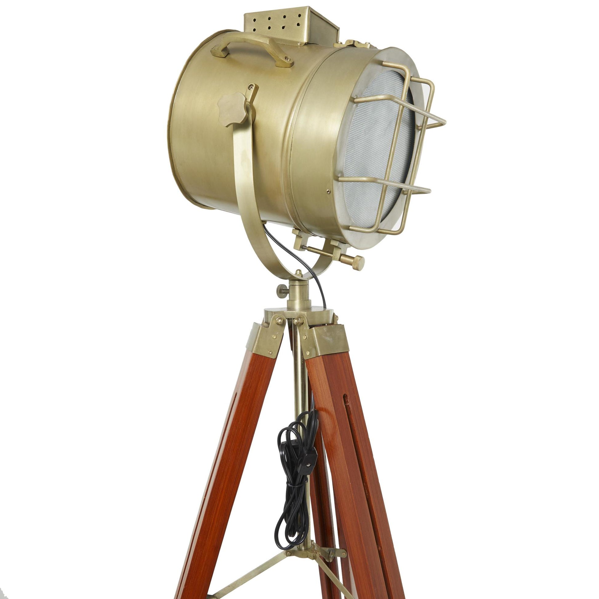 Brown Wood Spotlight Room Floor Lamp