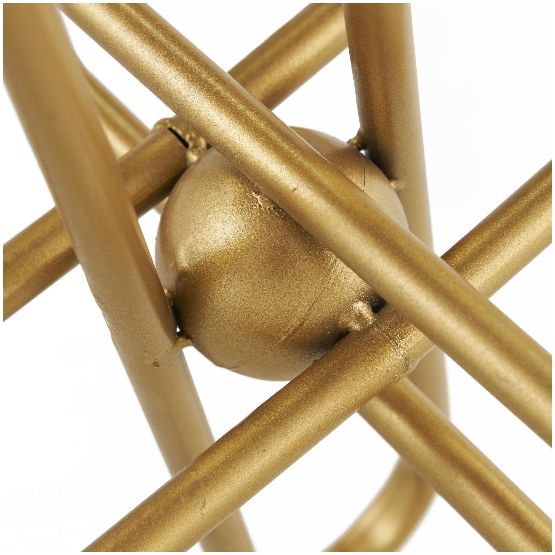 CosmoLiving by Cosmopolitan Set of 2 Jack Gold Metal Linked Decorative Sculpture with Orb Center