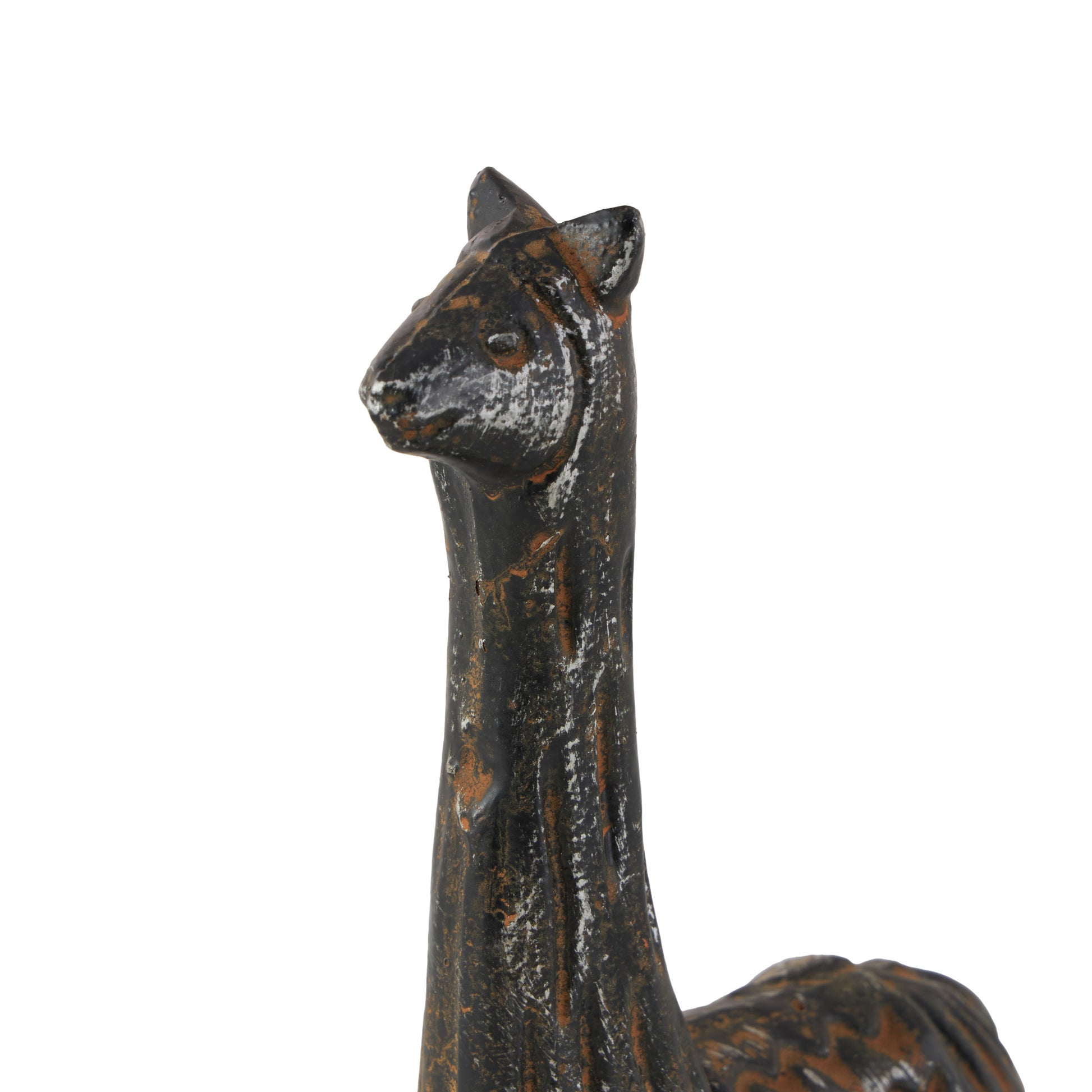 Set of 3 Llama Black Metal Decorative Sculpture
