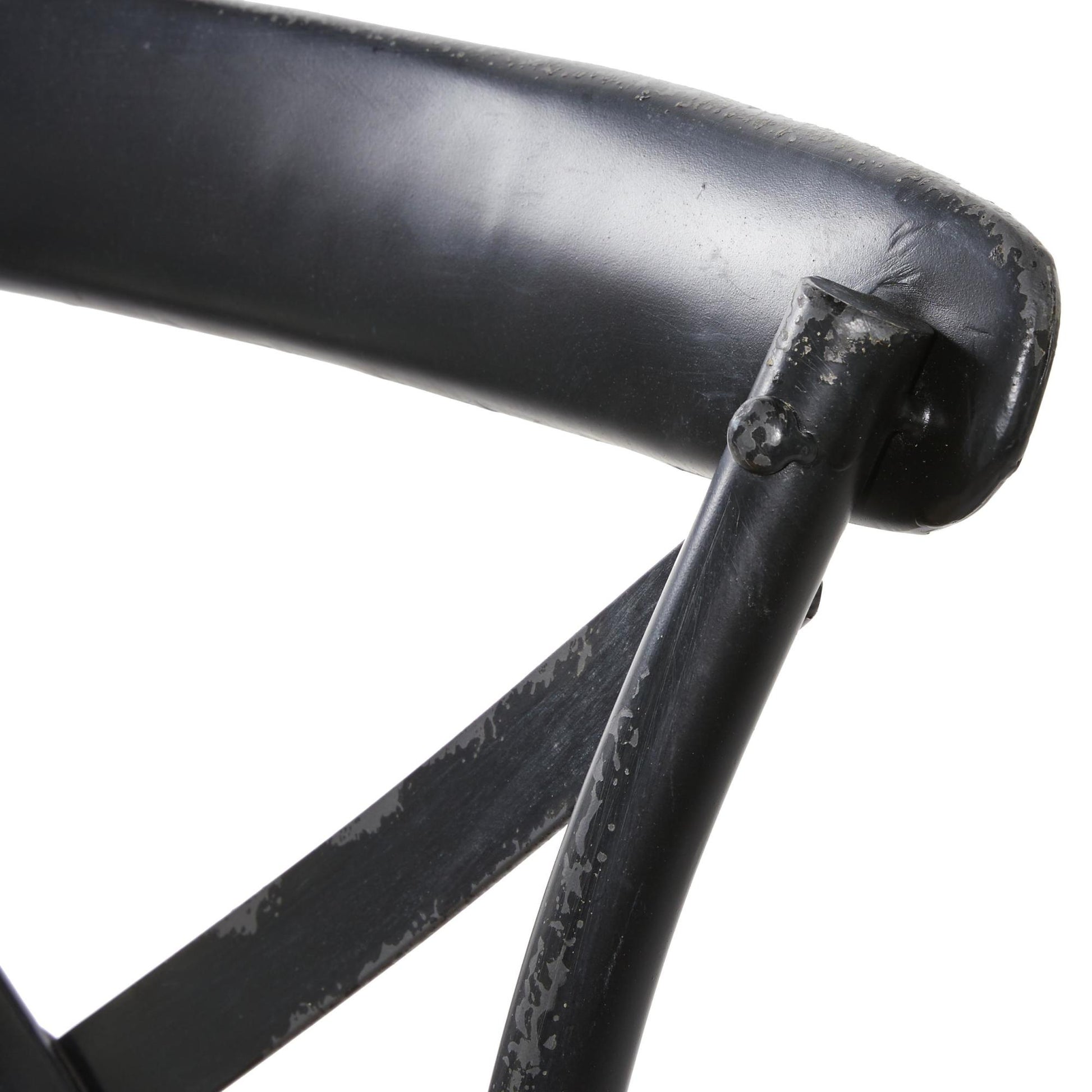 Metal Kitchen Dining Chair with Brown Rattan Seat