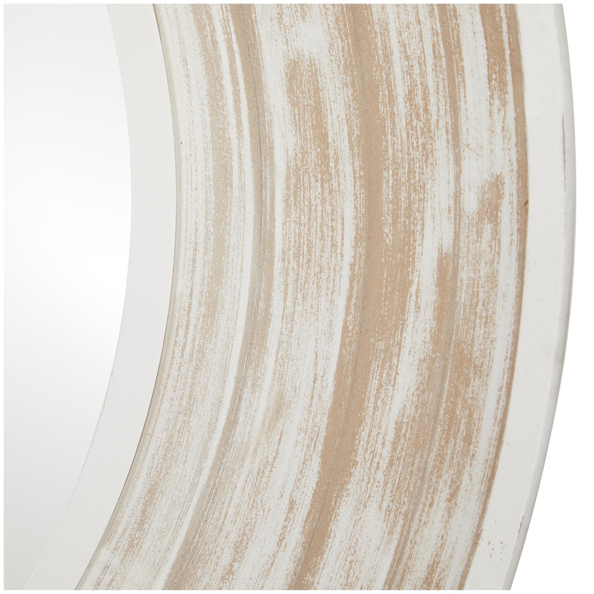 Cream Wooden Room Wall Mirror with White Wash Effect