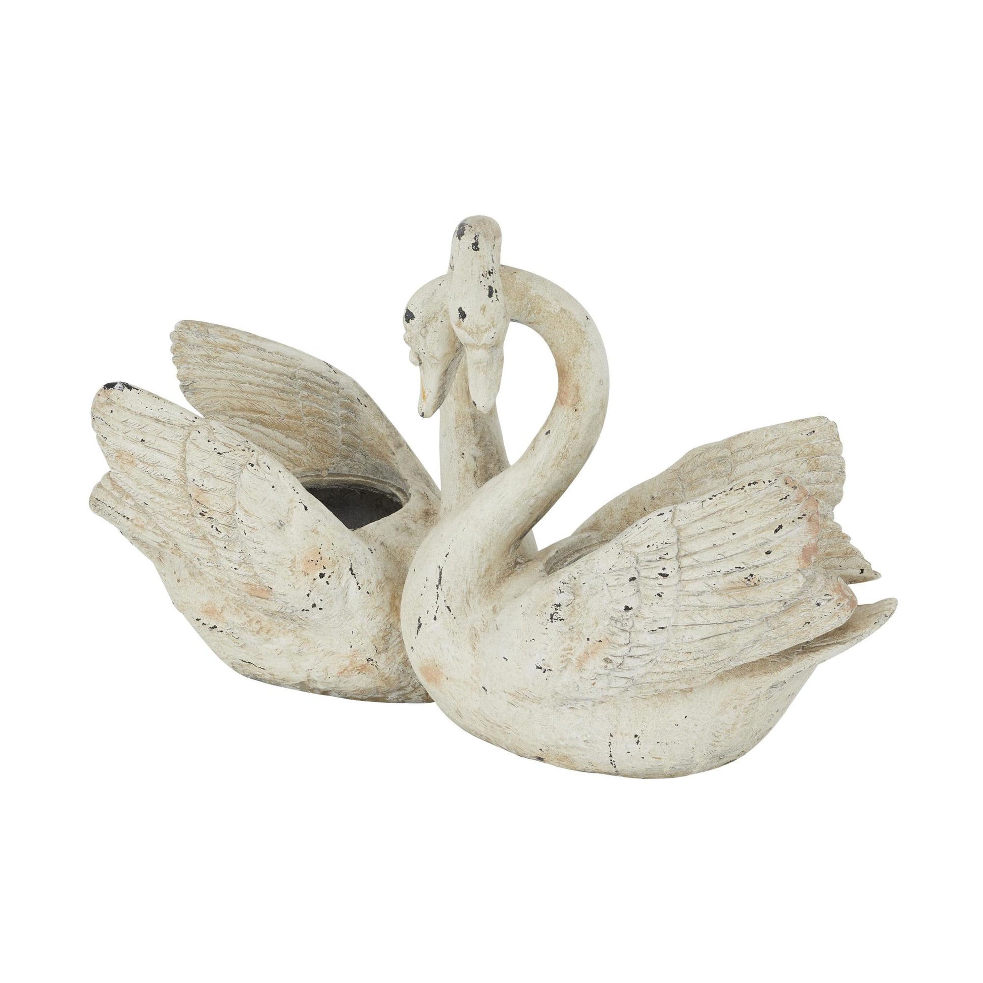 Swan White Magnesium Oxide Indoor Outdoor Planter