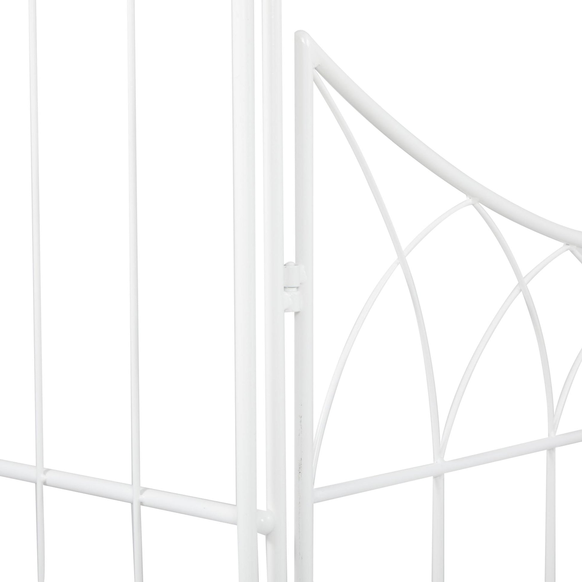 Metal Indoor Outdoor Arched Gate Indoor Outdoor Garden Arbor with Lattice Work Sides