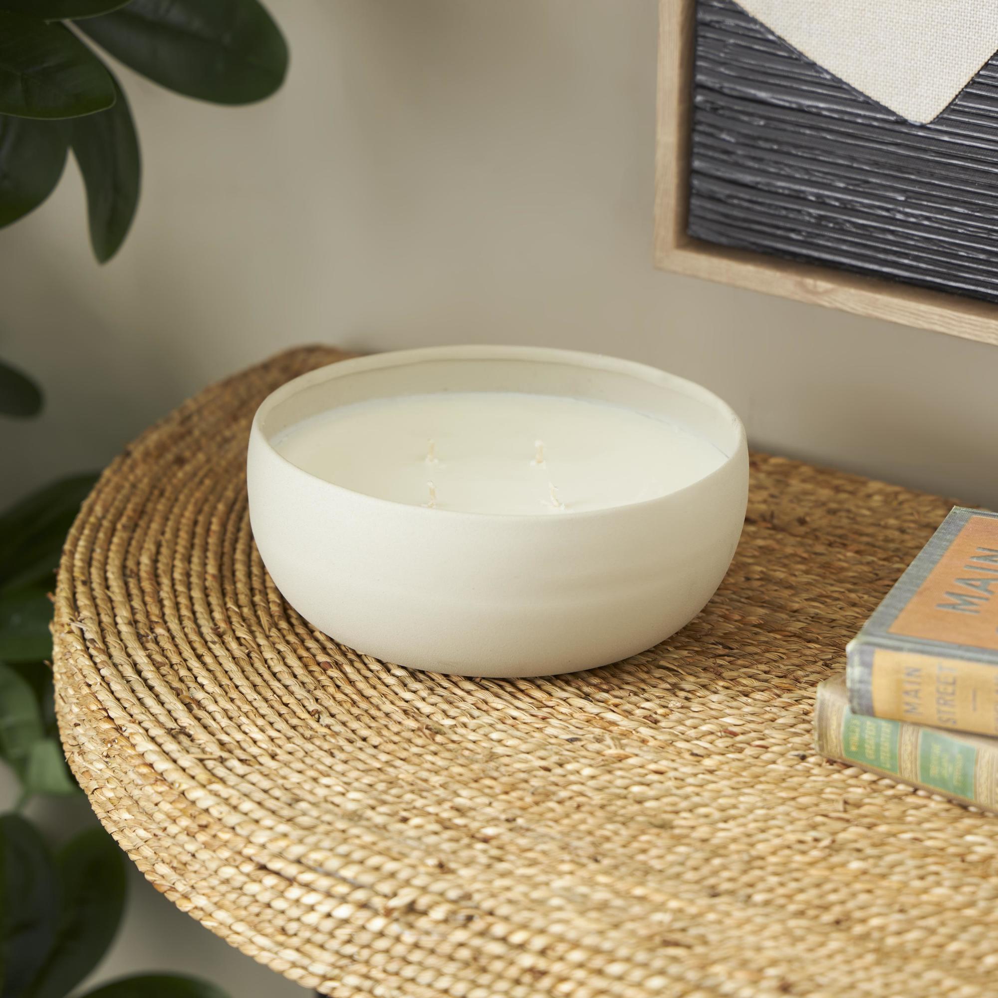 Metal Floral Paradise Scented Textured 34oz 4 Wick Decorative Candle with White Wax 7" x 7" x 3"