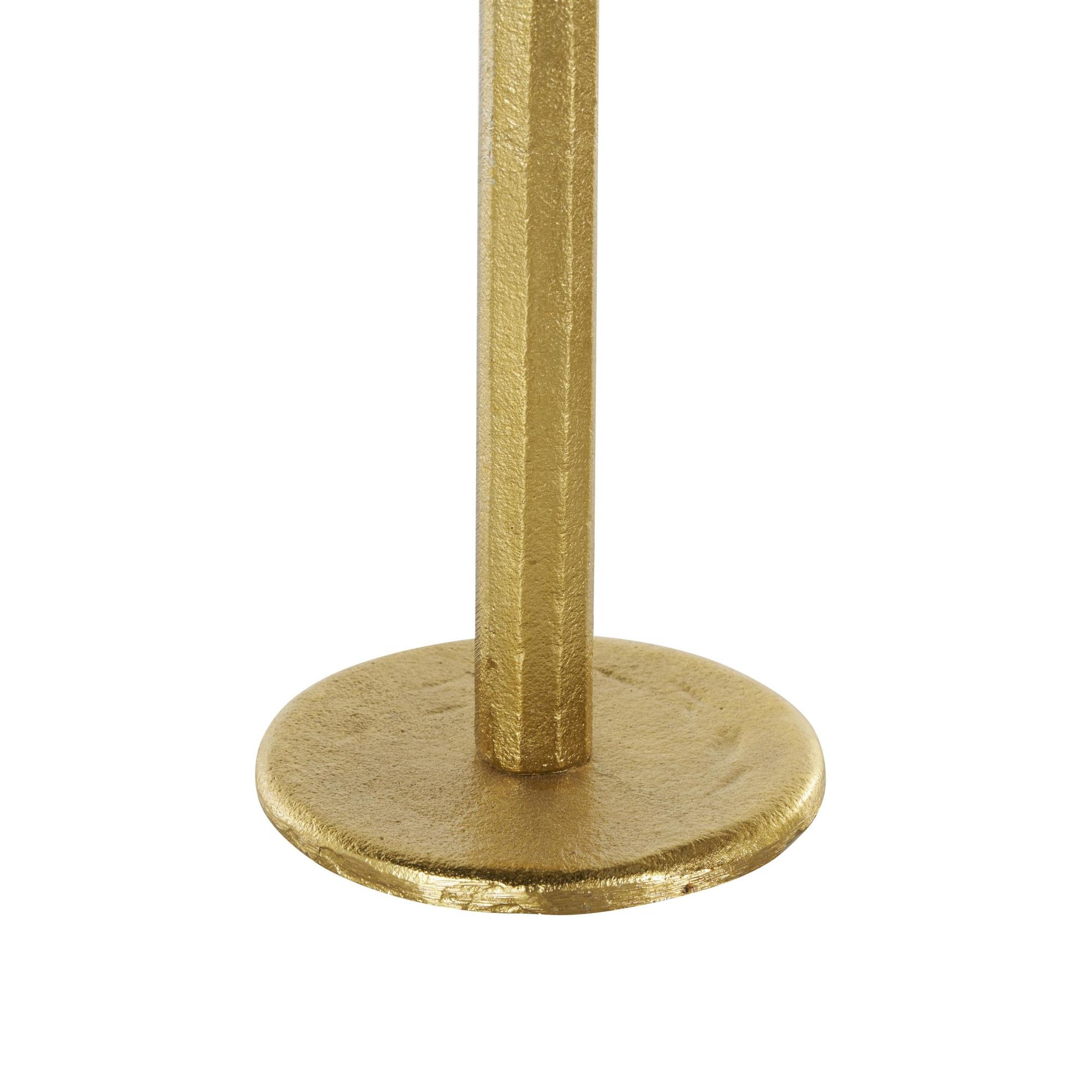 Set of 3 Gold Aluminum Metal Tapered Slim Decorative Candle Holder with Round Base