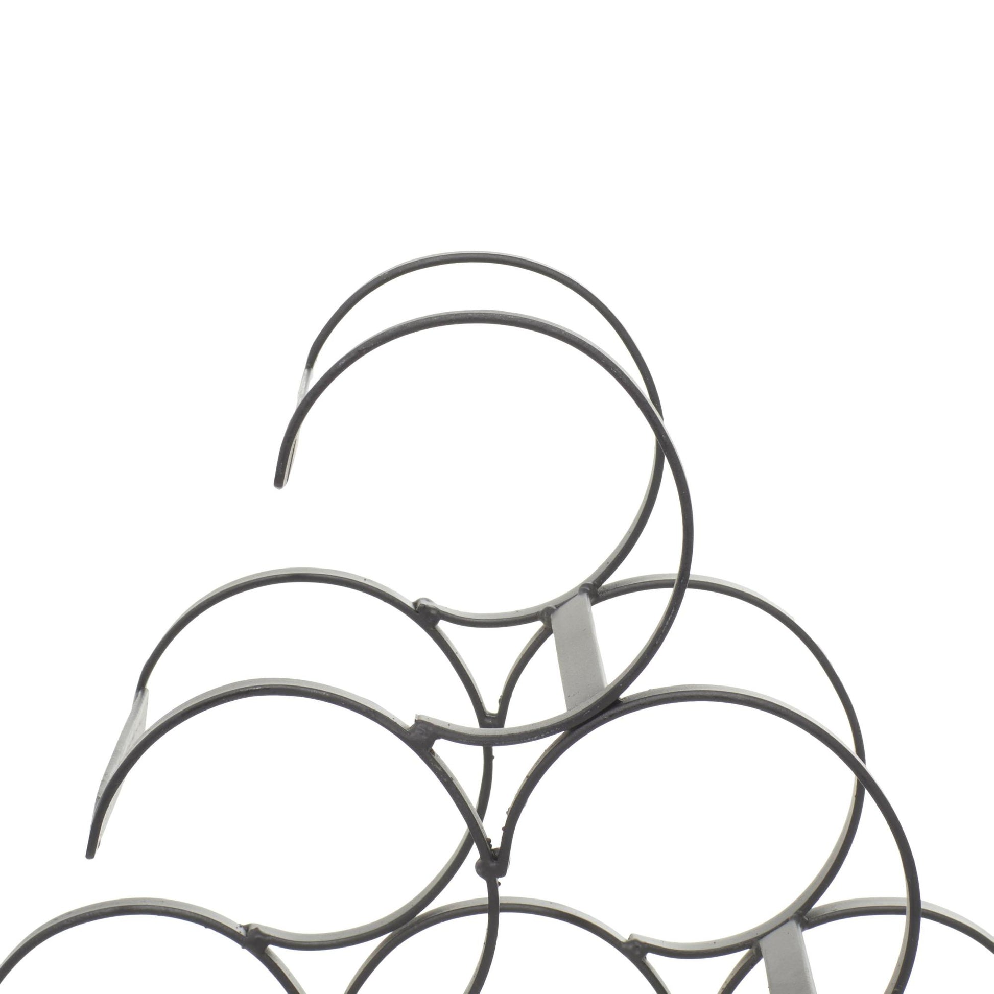 Black Metal 6 Bottle Kitchen Wine Rack with Curved Holders