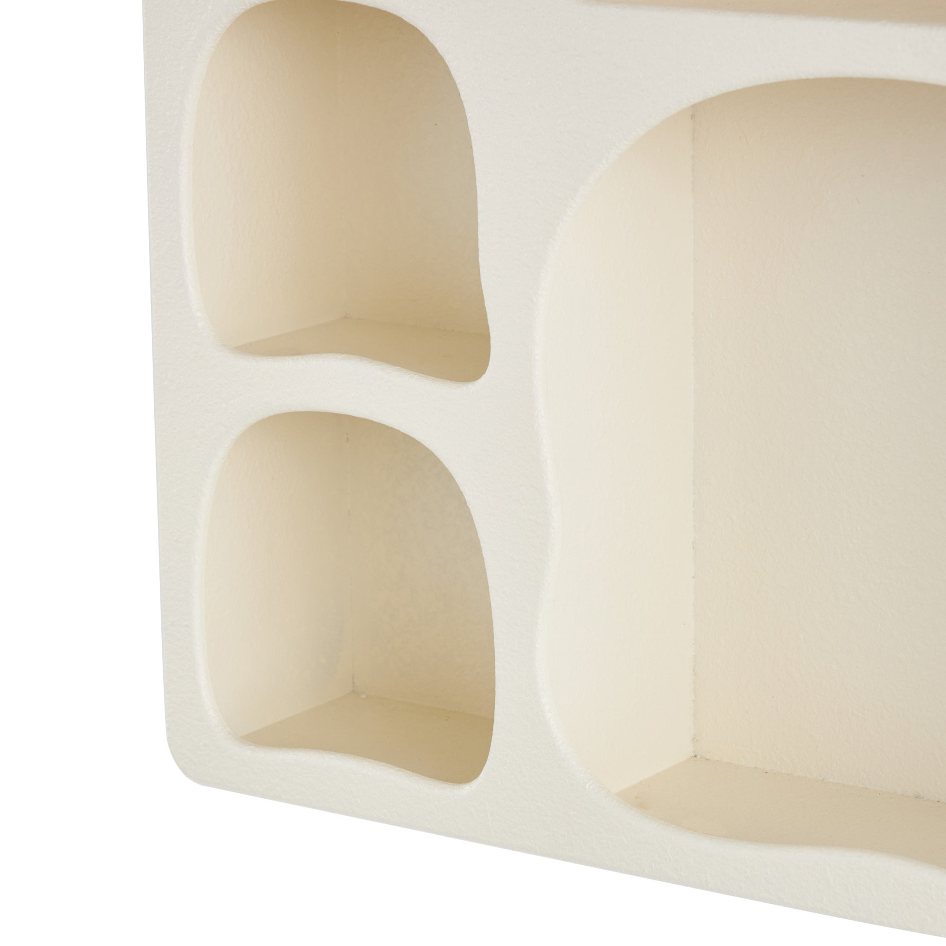 Geometric Wooden 5 Cubby Room Wall Shelf with Abstract Block Shapes