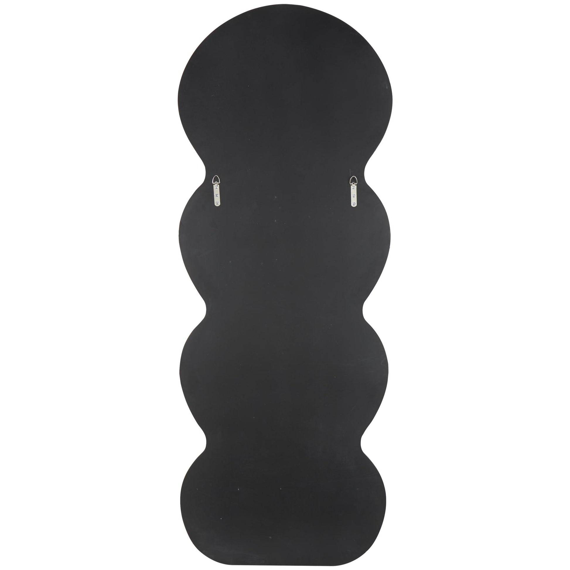 Abstract Wooden Wavy Room Wall Mirror with Layered Frame