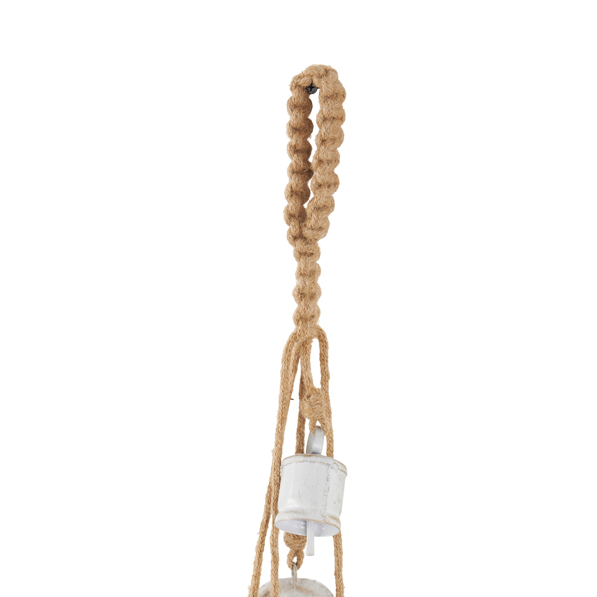 Metal Cascading Cluster Indoor Outdoor Decorative Cow Bells with Jute Hanging Rope
