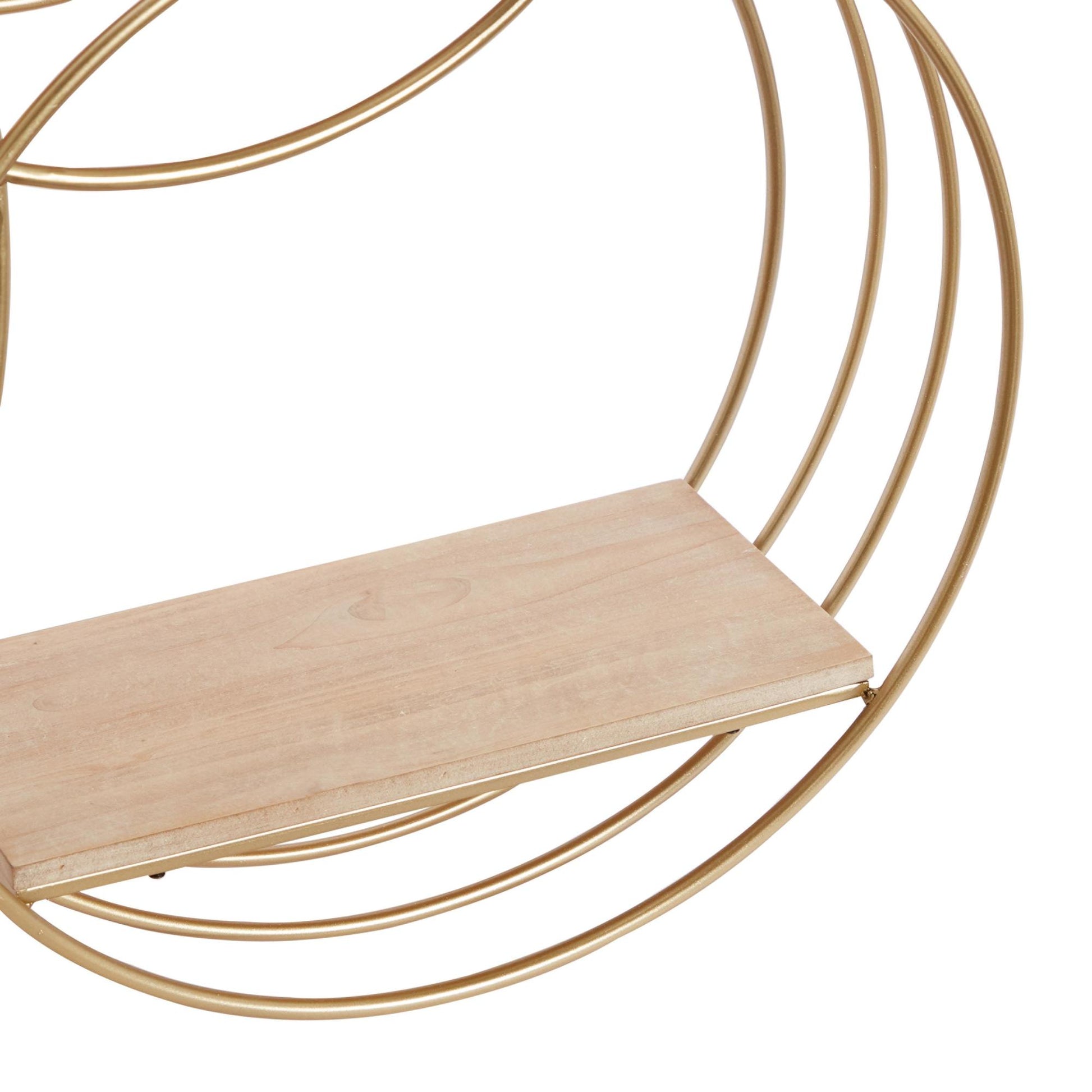 Geometric Gold Metal 3 Shelves Room Wall Shelf