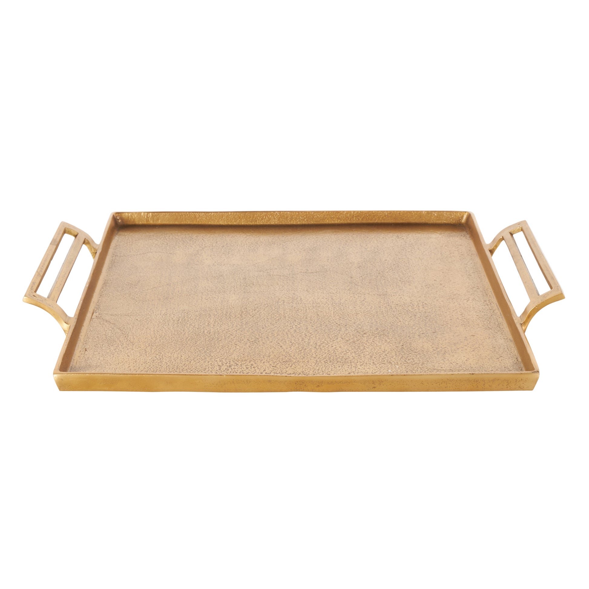Aluminum Metal Square Living Room Decor Tray with Handles