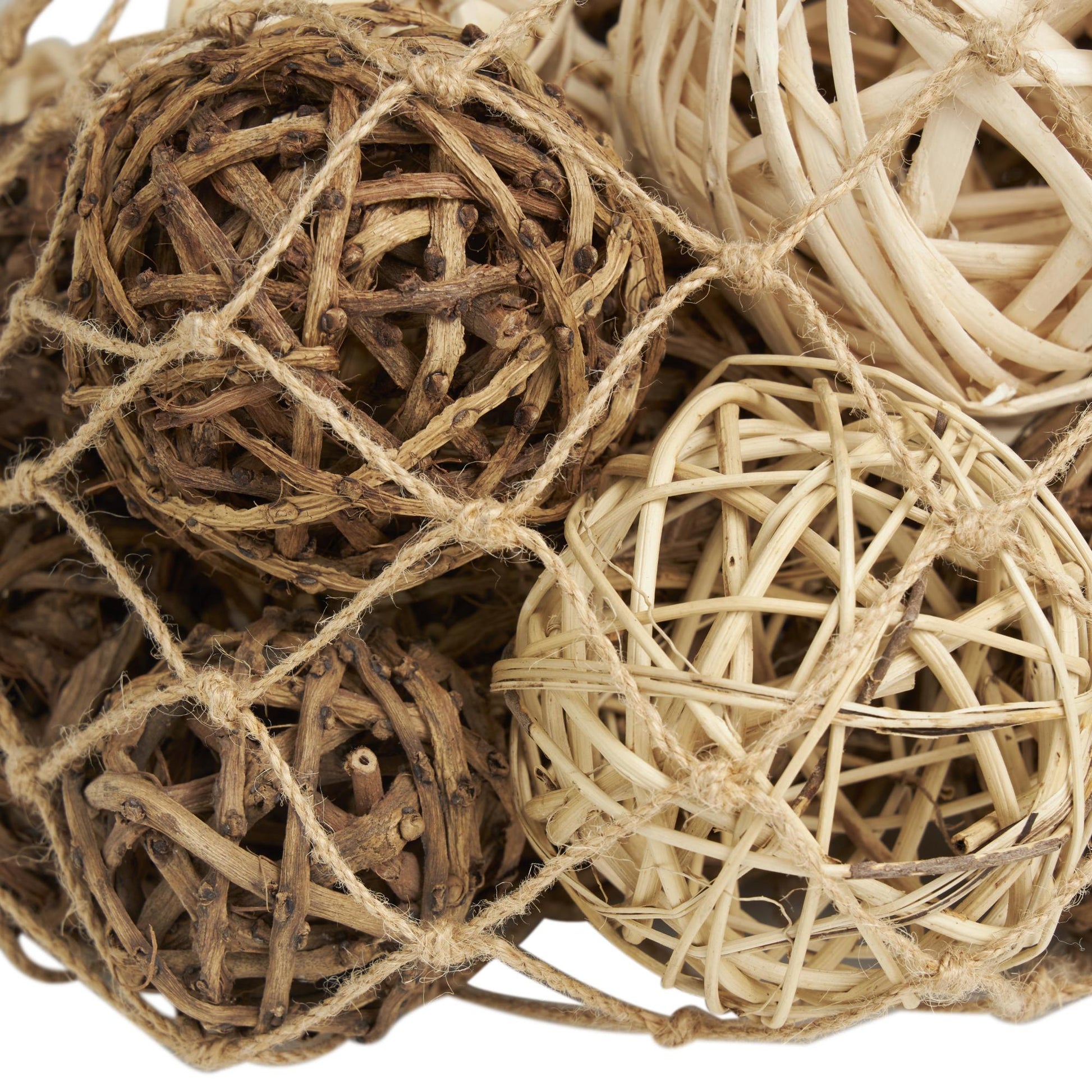 Dried Plant Handmade Decorative Orbs & Vase Filler with Fishnet Bag 10" x 8" x 7"