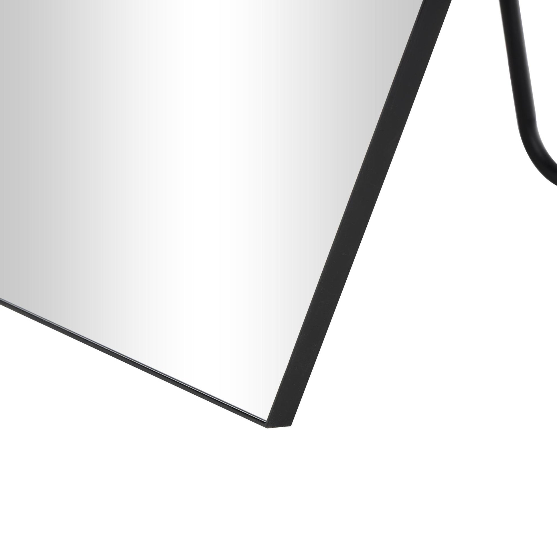 Geometric Black Metal Foldable Freestanding Decagon Room Floor Mirror