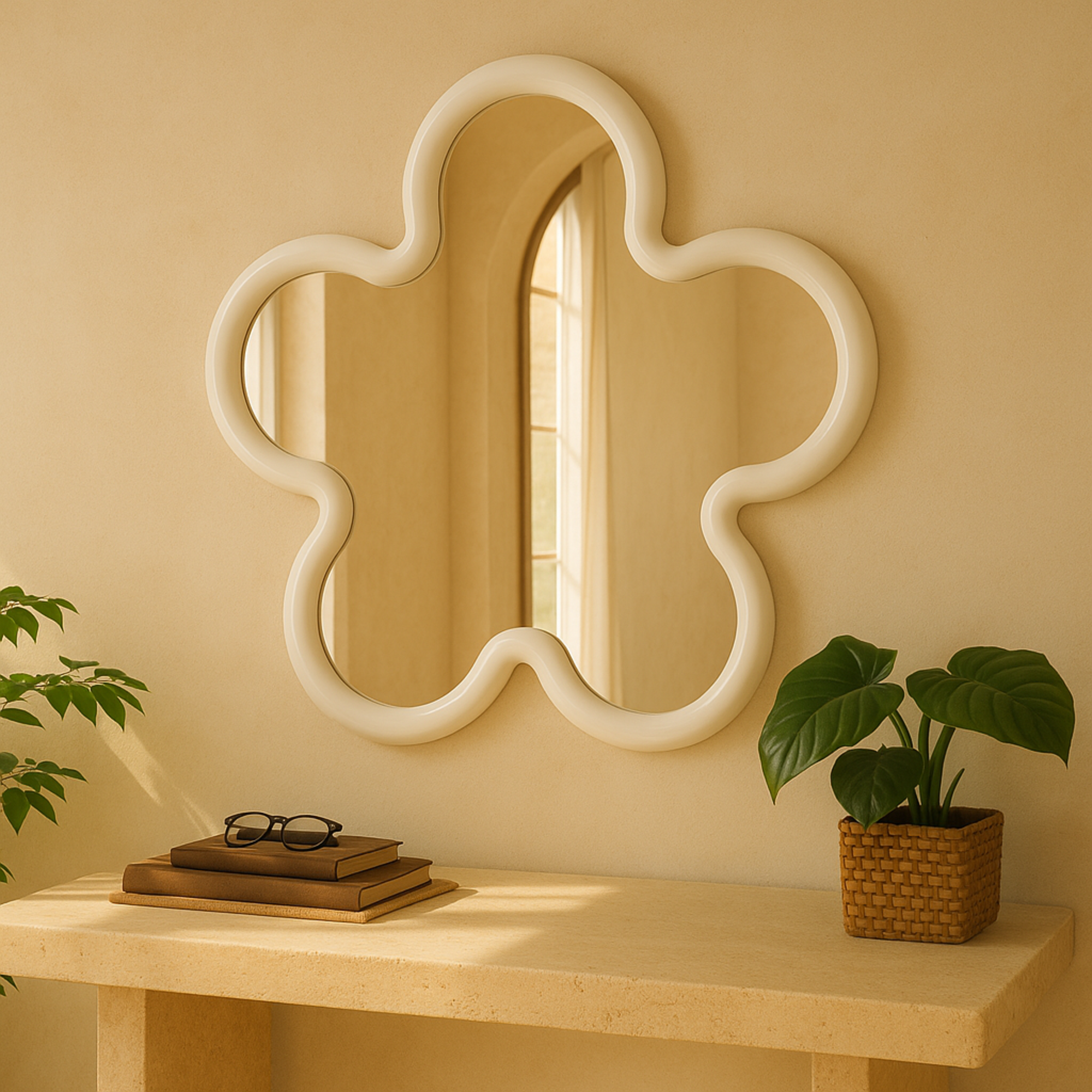 Star Wood Large Room Wall Mirror