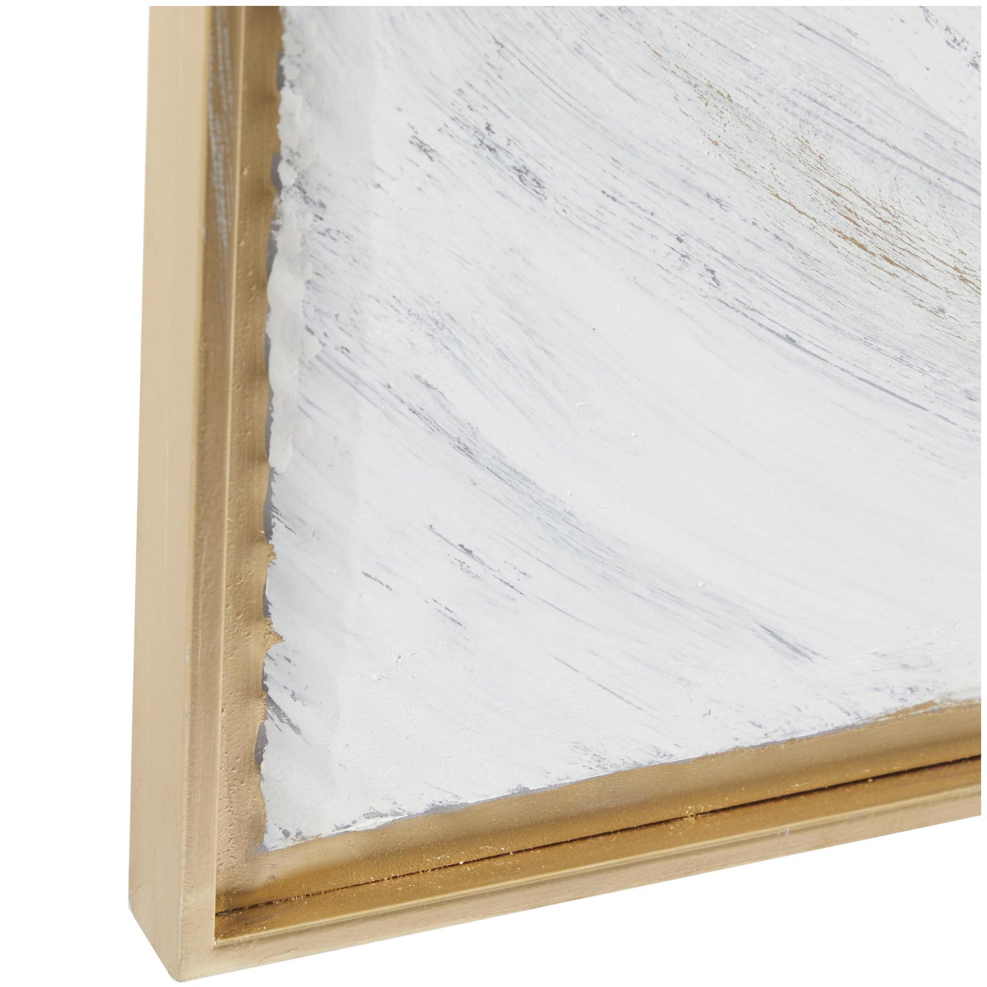 Starburst White Metal Spiral Living Room Framed Wall Art with Gold Frame