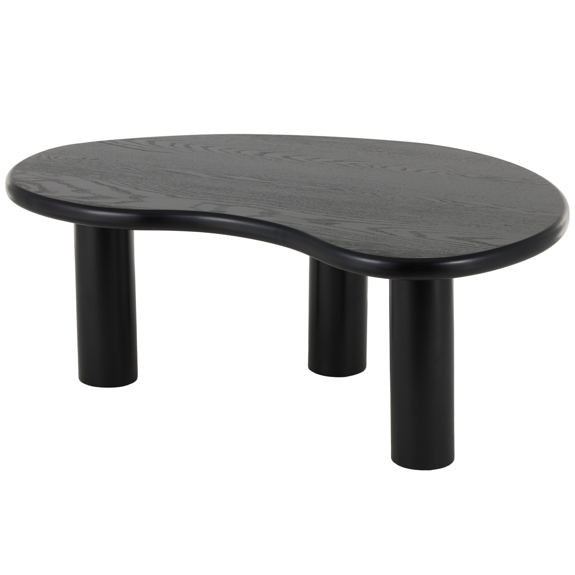 Black Wood Heart Inspired Living Room Coffee Table with 3 Legs