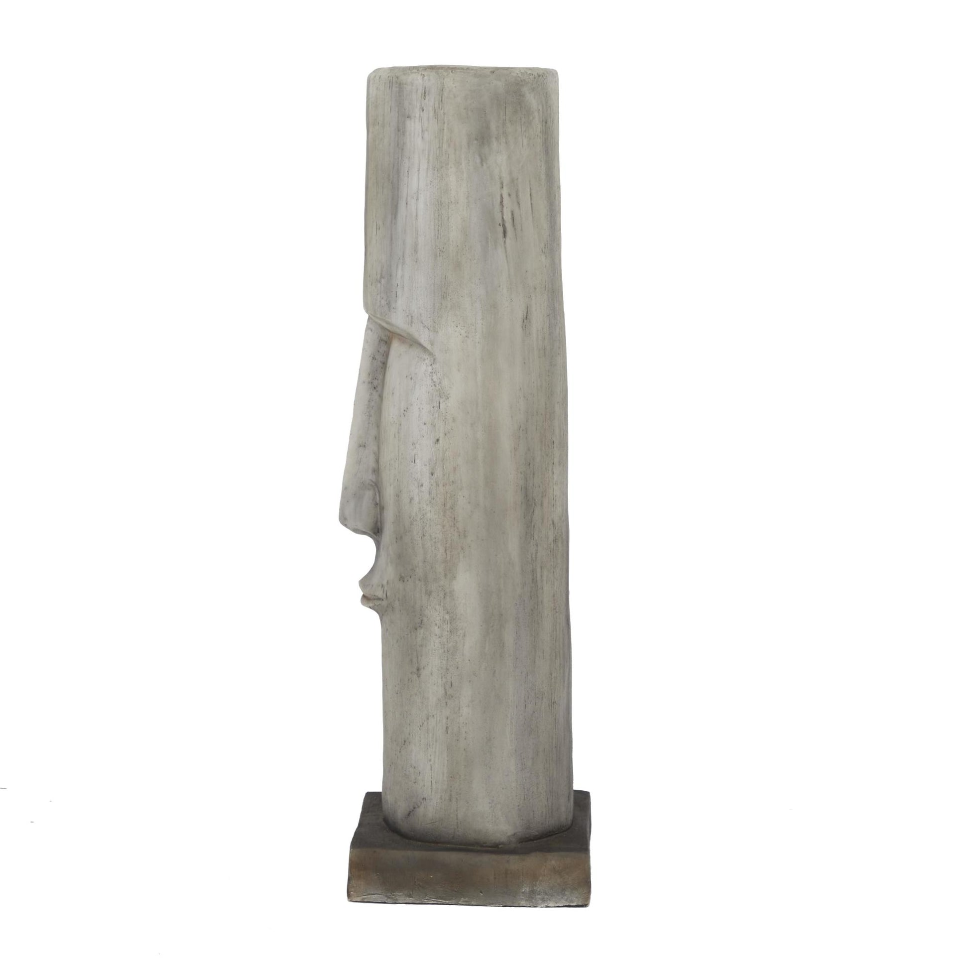 Face Gray Magnesium Oxide Indoor Outdoor Easter Island Head Decorative Garden Sculpture