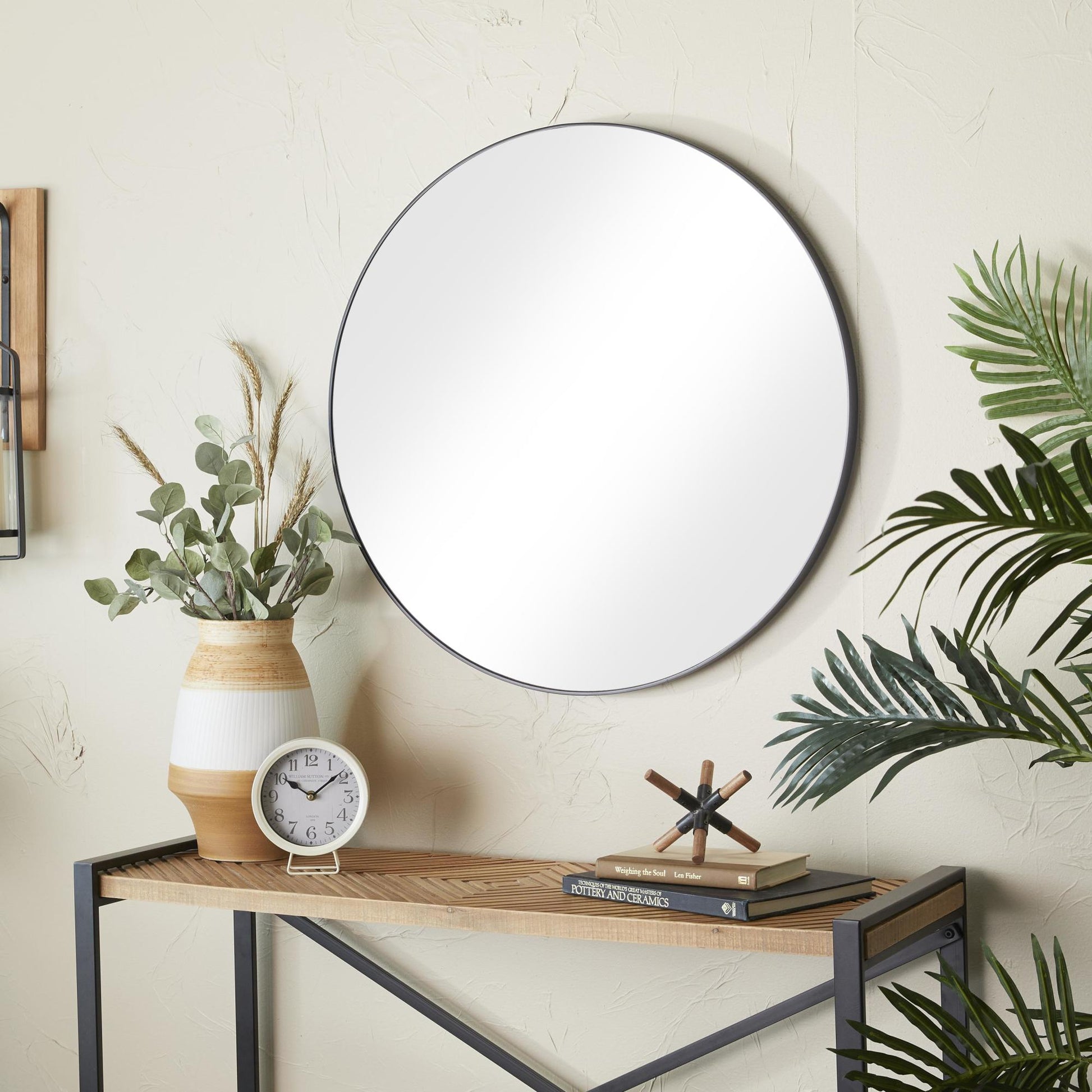 Wooden Room Wall Mirror with Thin Frame