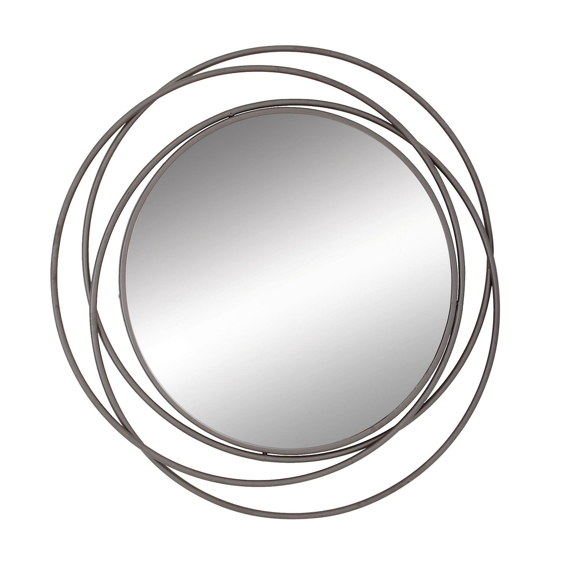 Metal Room Wall Mirror with Overlapping Circles