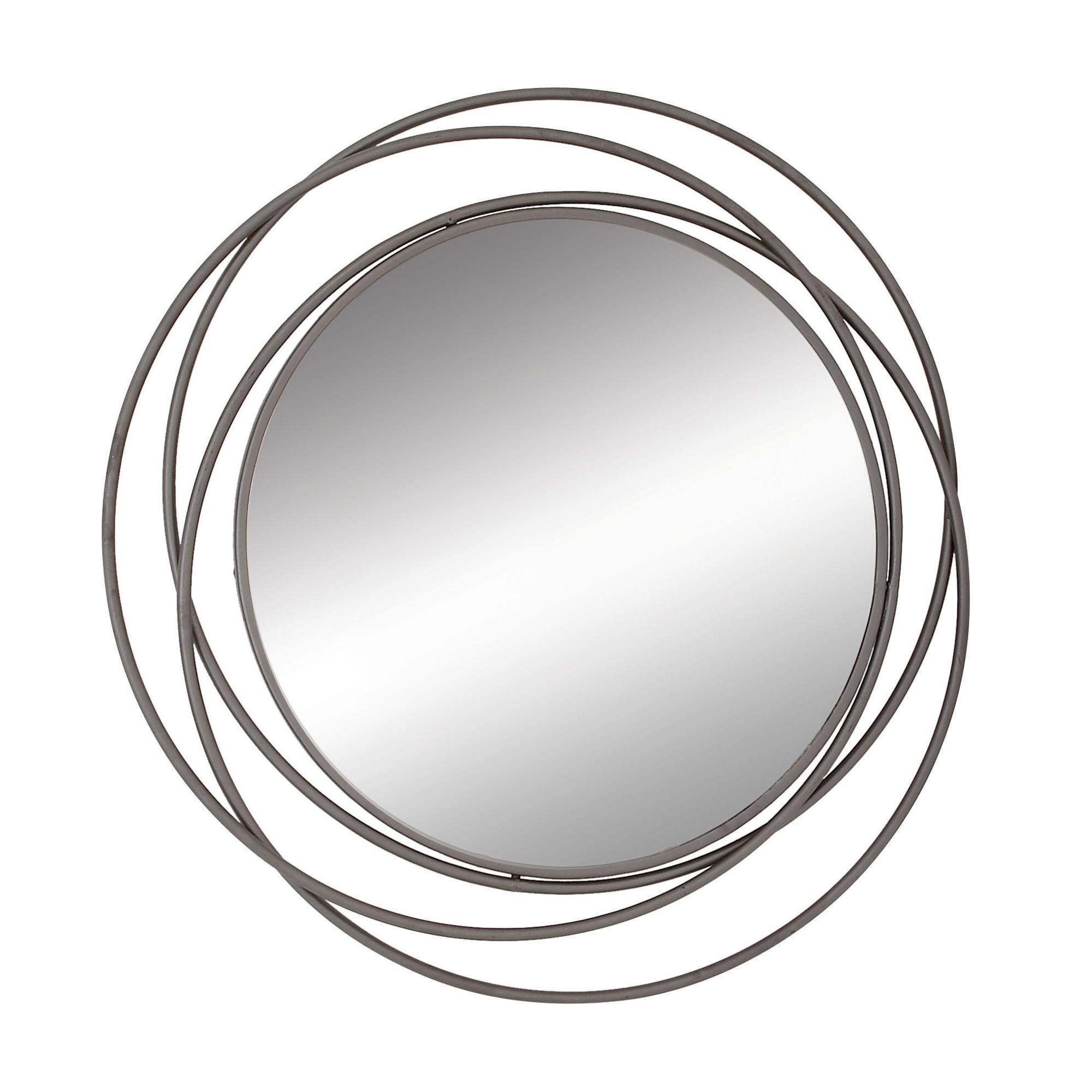 Metal Room Wall Mirror with Overlapping Circles 42" x 2" x 40"