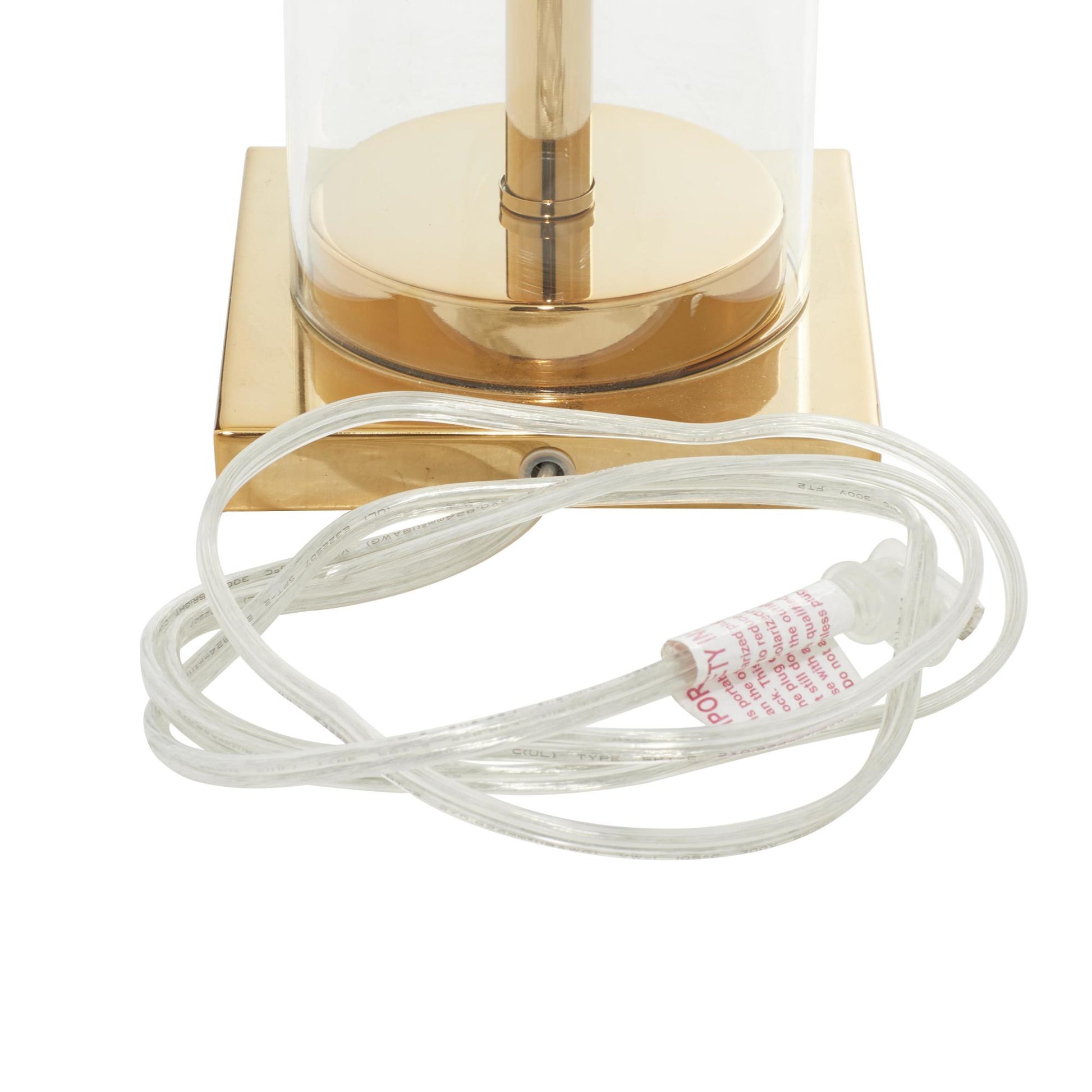 CosmoLiving by Cosmopolitan Gold Metal Room Table Lamp with Clear Glass Body
