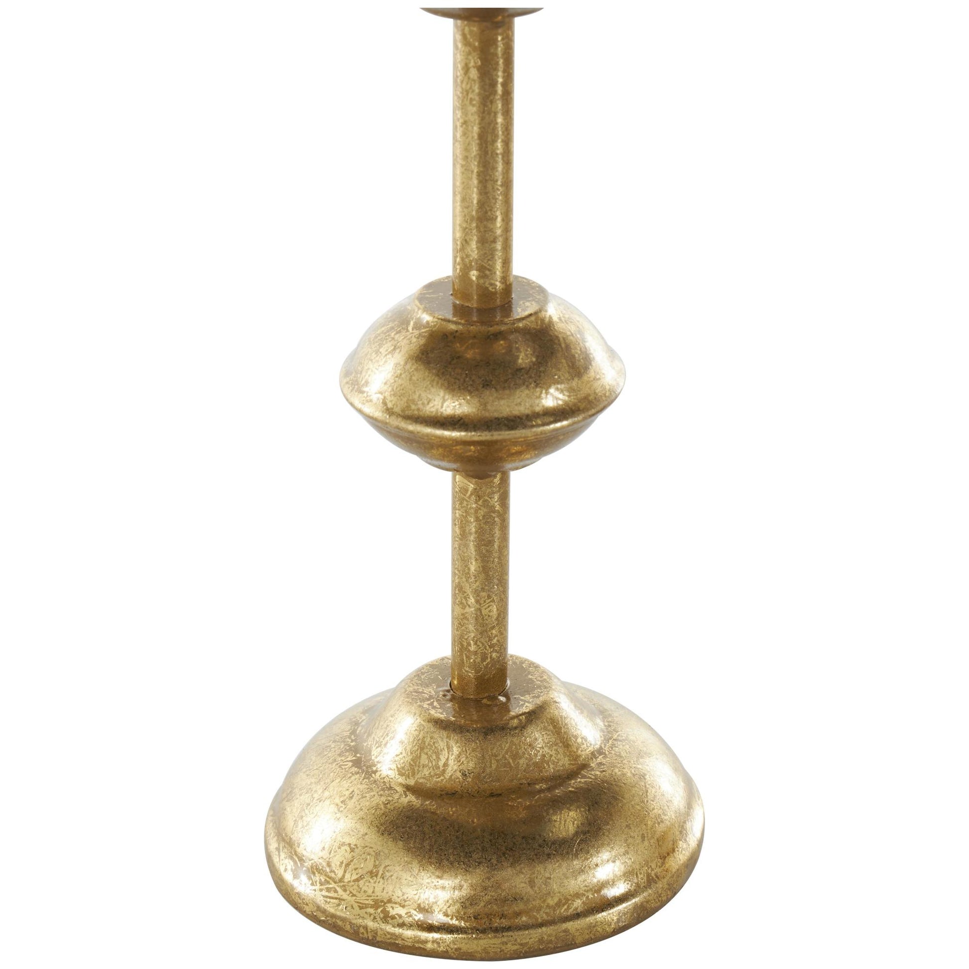 Set of 3 Gold Metal Slim Decorative Candle Holder with Floating Spheres