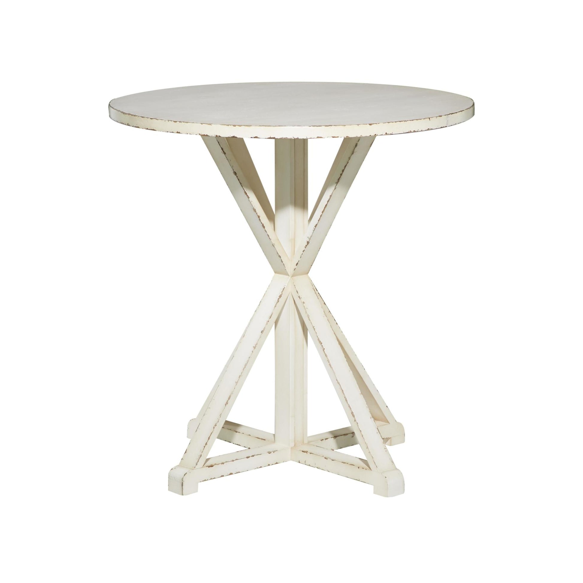 Wood Side End Accent Table with X Shaped Legs