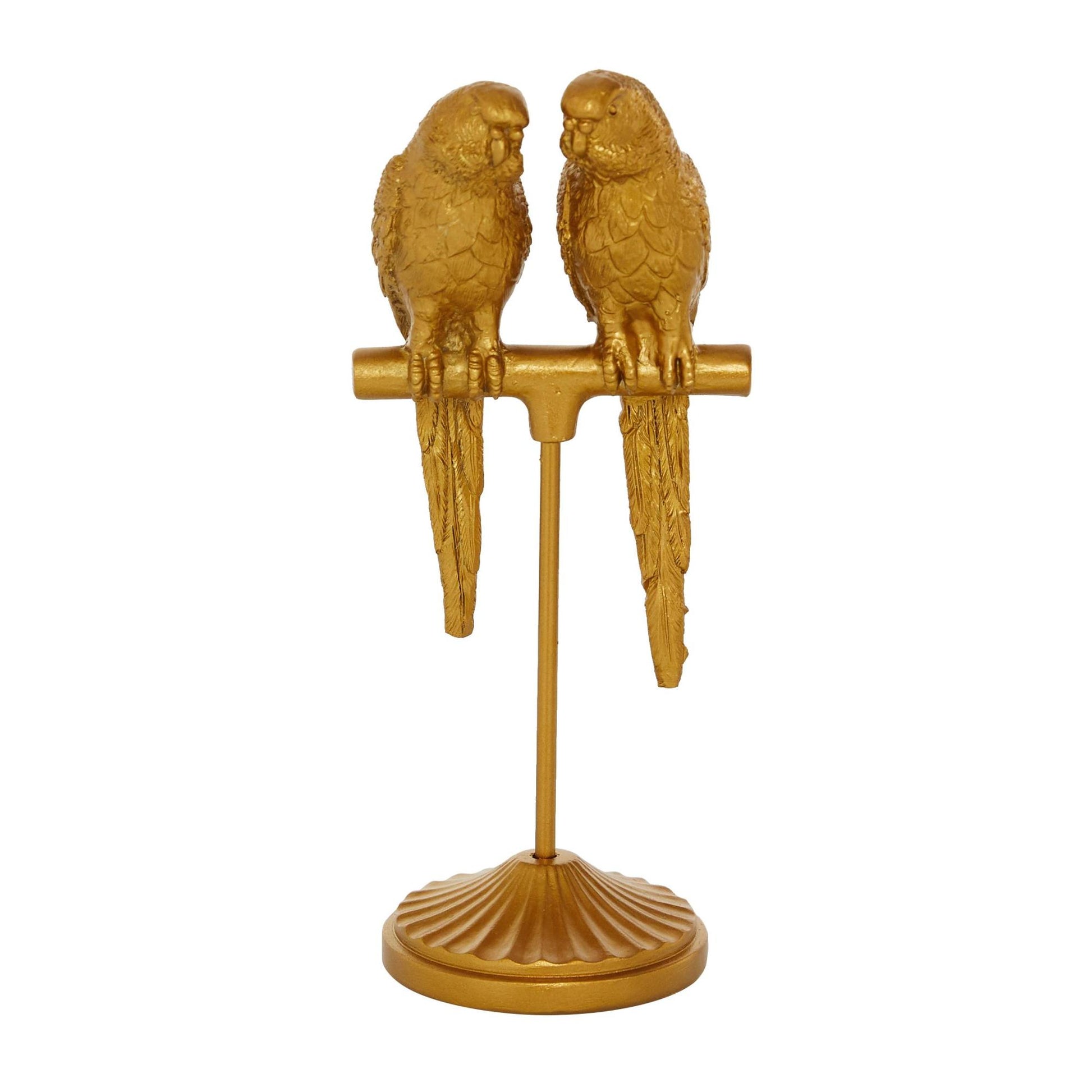 Parrot Gold Polyresin Decorative Sculpture