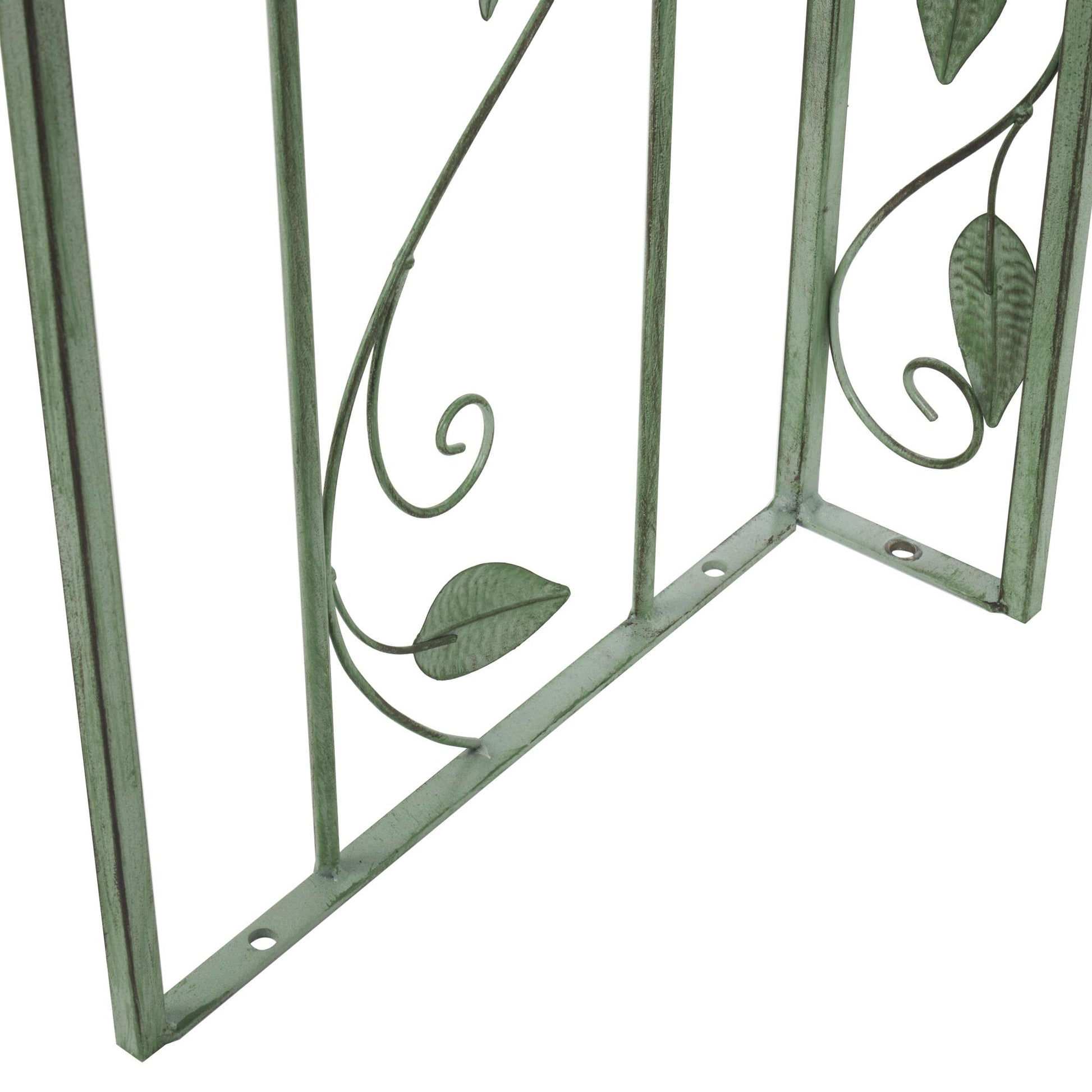 Leaf Green Metal Indoor Outdoor Arched Vine Indoor Outdoor Garden Arbor