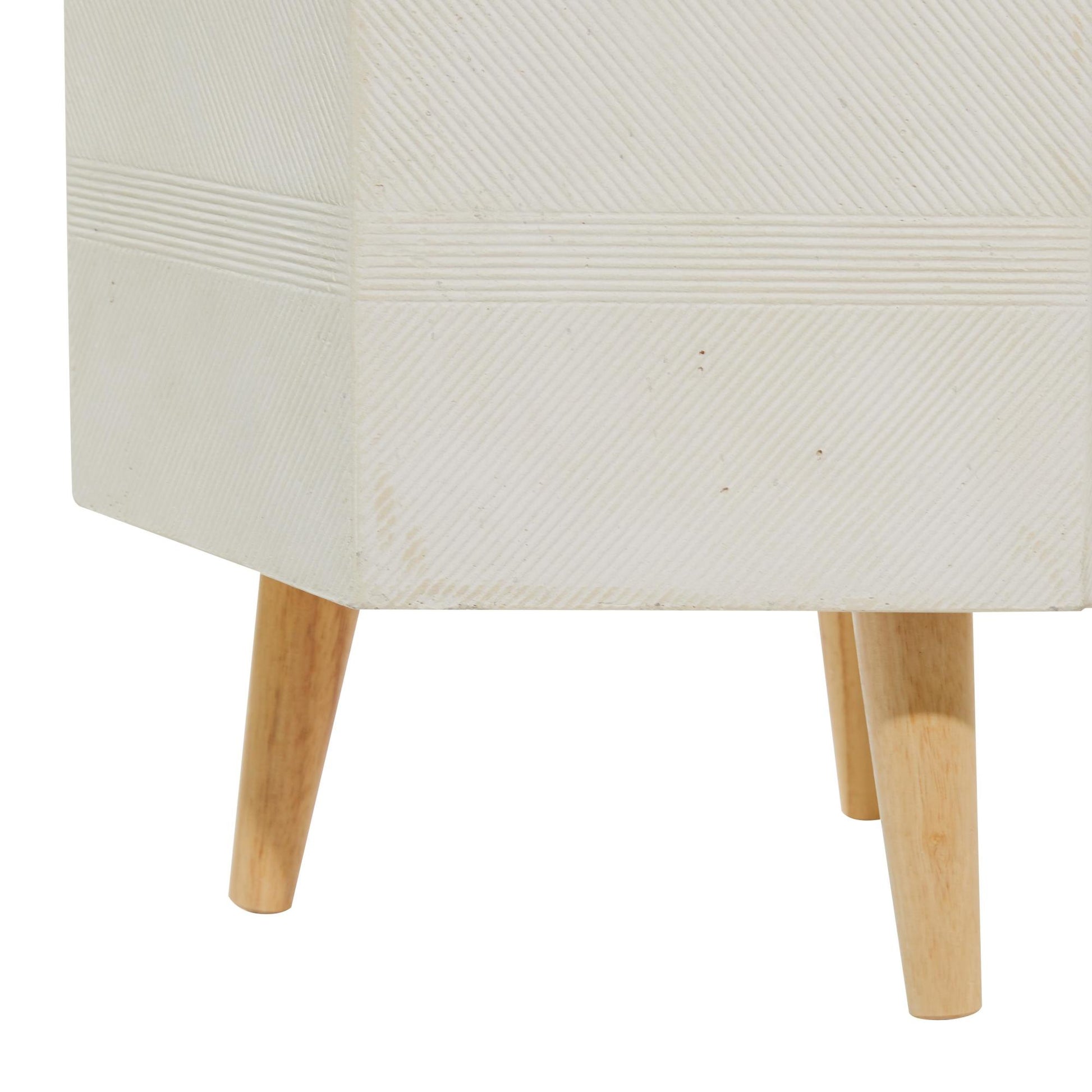 Set of 2 White Magnesium Oxide Indoor Outdoor Planter with Wood Tripod Legs