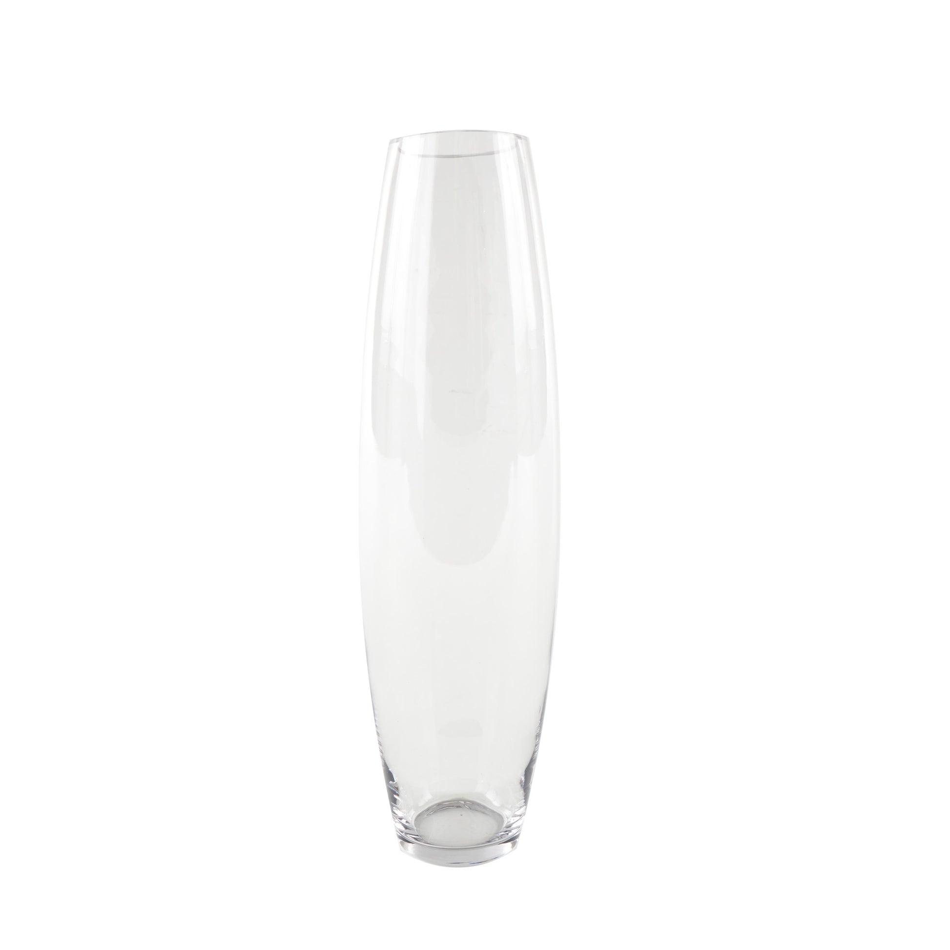 Clear Glass Tall Slanted Decorative Vase