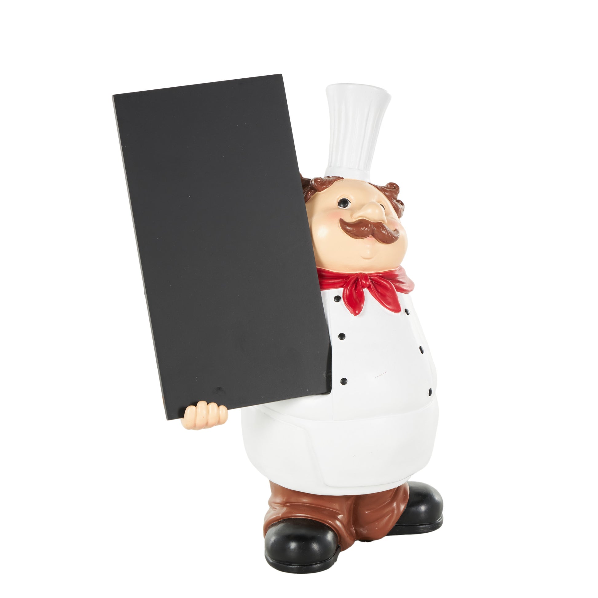 Chef White Polystone Kitchen Decorative Figurine Decorative Sculpture with Chalkboard