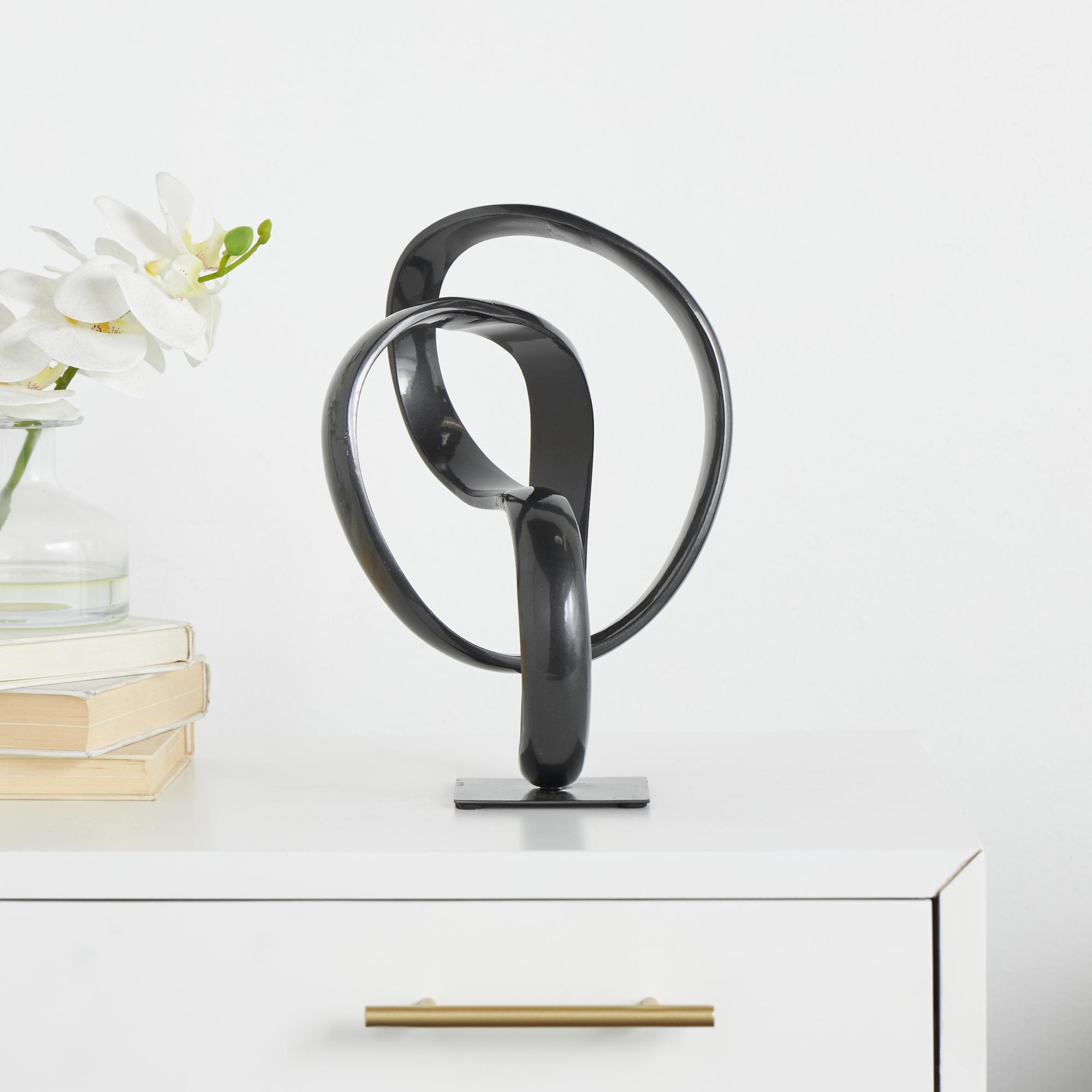 Abstract Dark Gray Aluminum Metal Decorative Sculpture