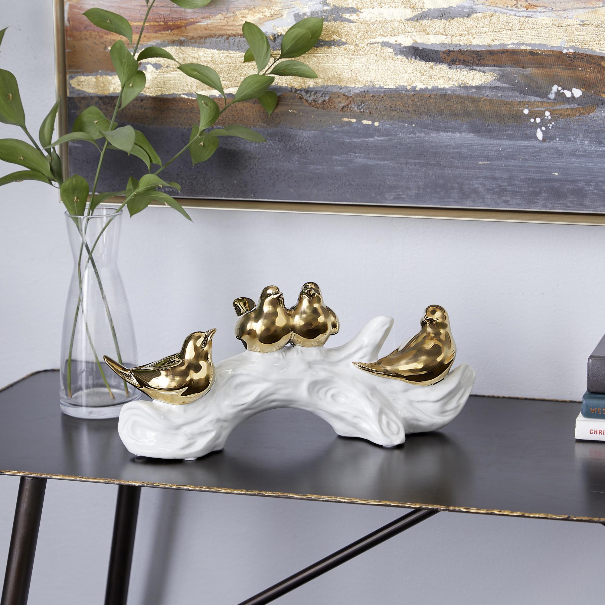 Bird Gold Porcelain Ceramic Decorative Sculpture