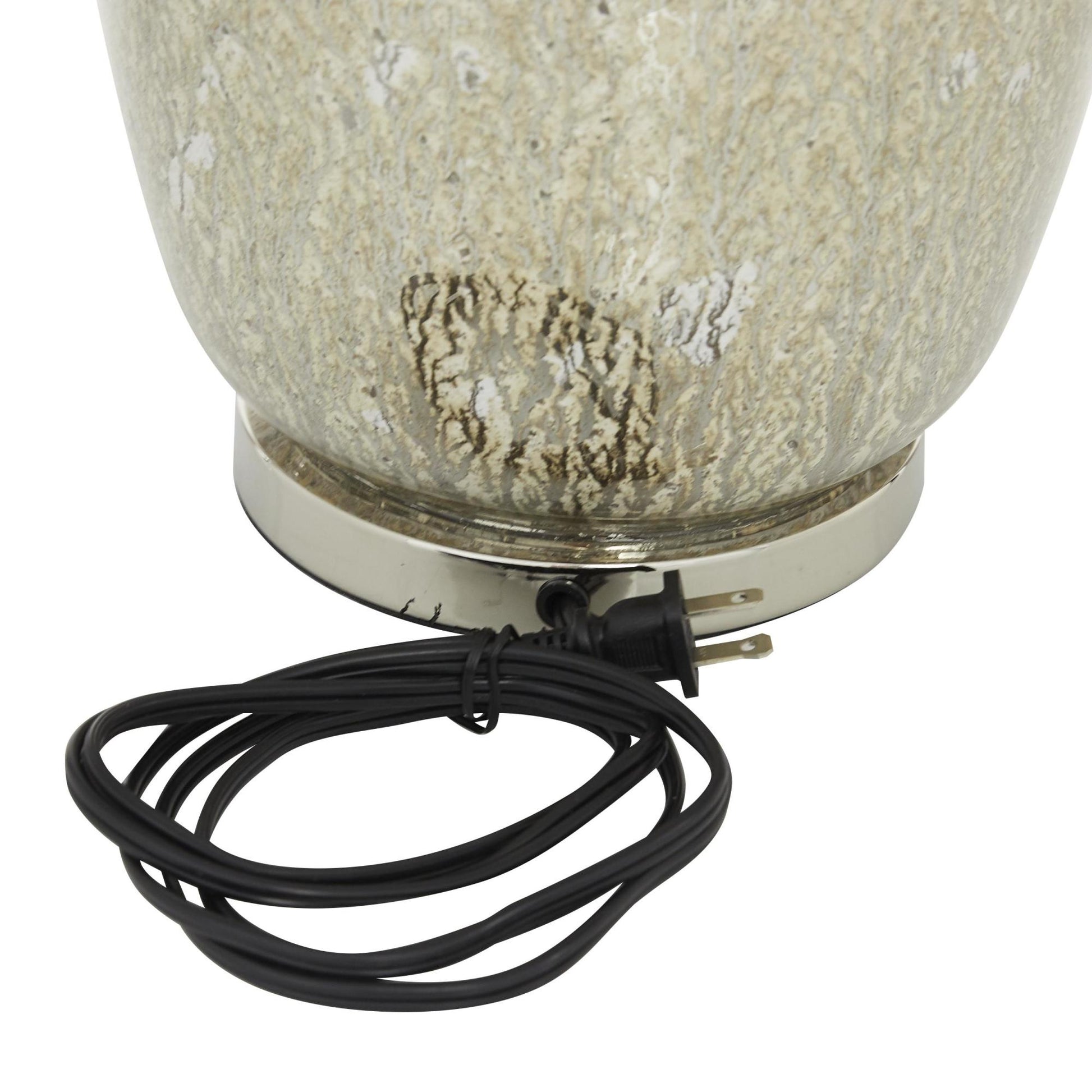 Silver Glass Room Table Lamp with Faux Mercury Glass Finish