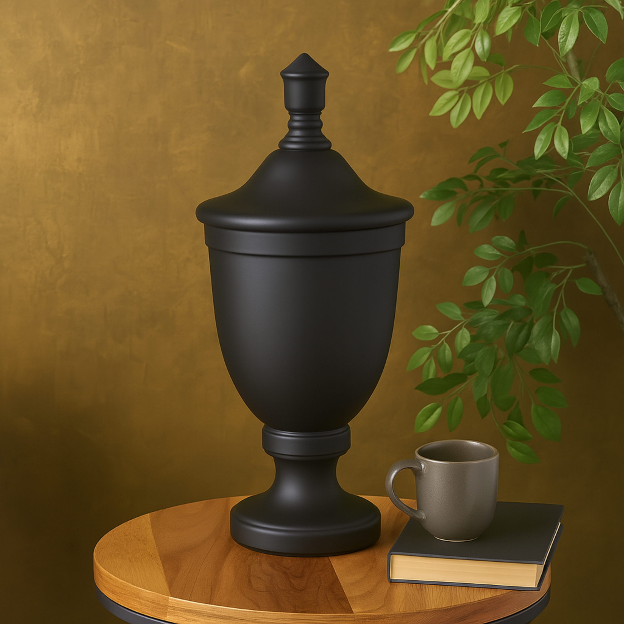 Ceramic Fluted Urn Shaped Living Room Decorative Jars with Lid