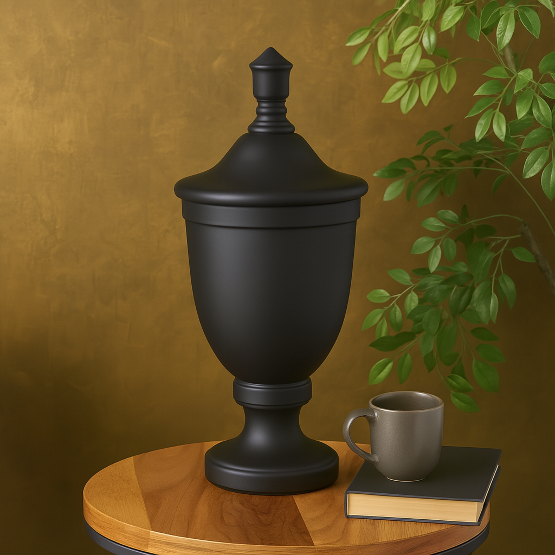 Ceramic Fluted Urn Shaped Living Room Decorative Jars with Lid