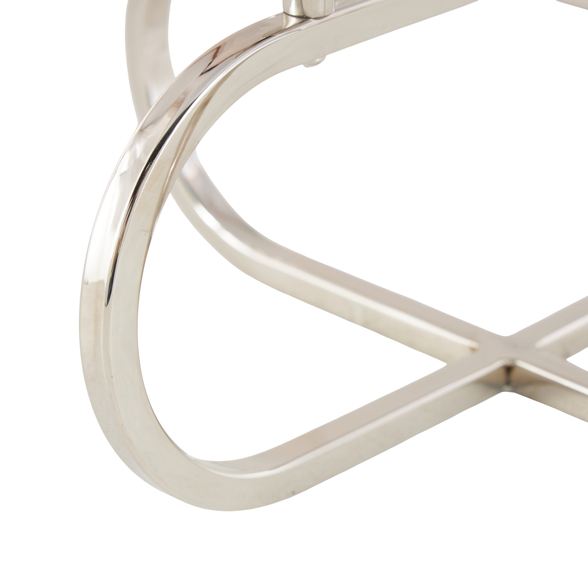 CosmoLiving by Cosmopolitan Geometric Silver Stainless Steel Metal Overlapping Oval Decorative Candelabra