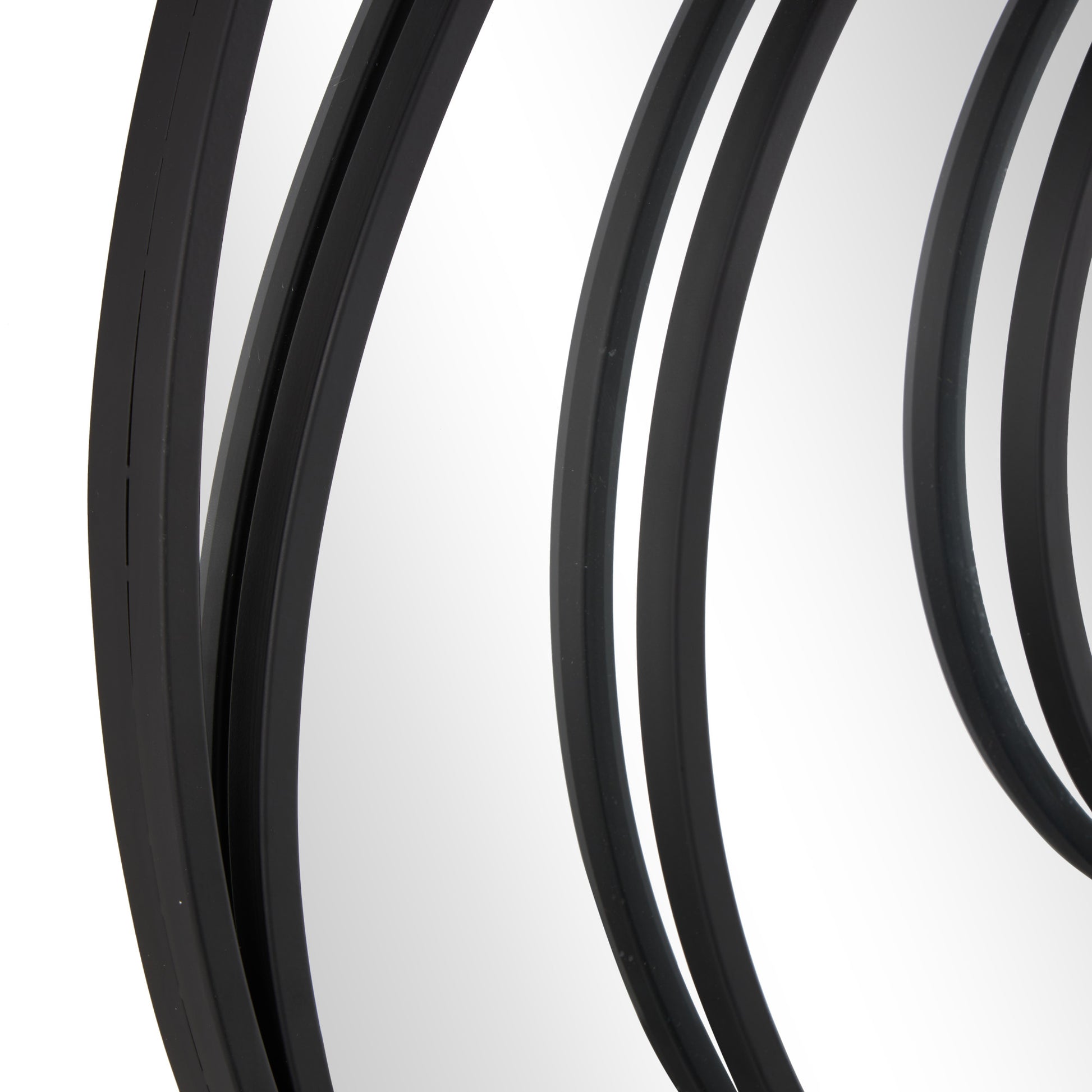 Abstract Black Metal Room Wall Mirror with Overlapping Circles