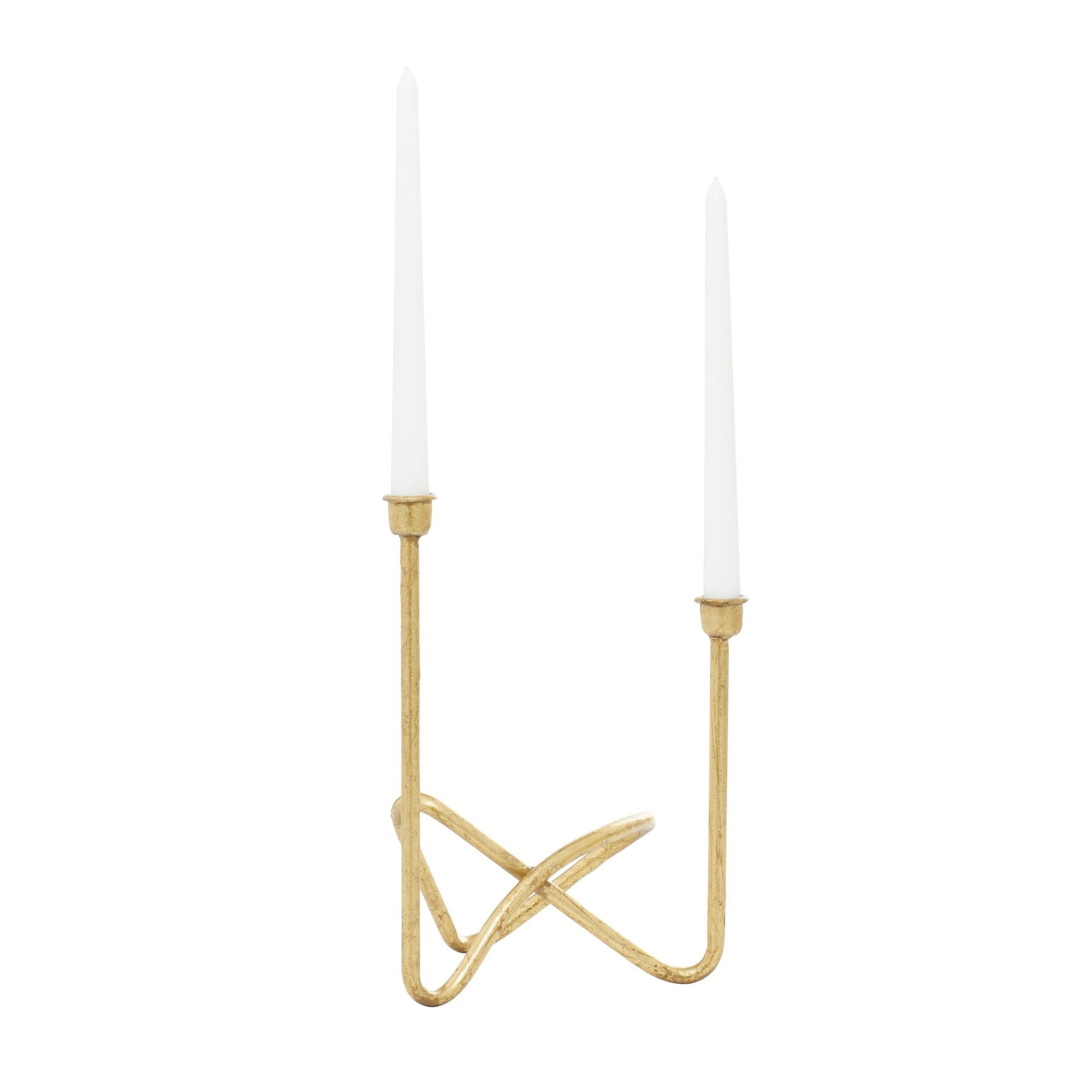 CosmoLiving by Cosmopolitan Gold Metal Decorative Candelabra