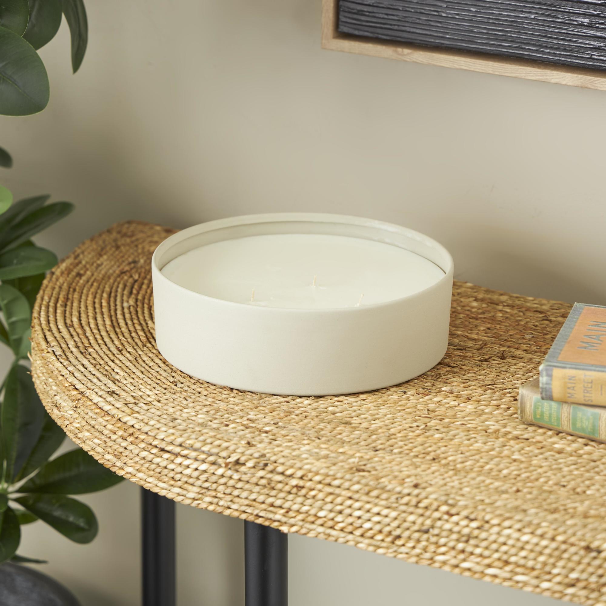 Metal Tropical Fruit Medley Scented Textured 59oz 5 Wick Decorative Candle with White Wax 9" x 9" x 3"