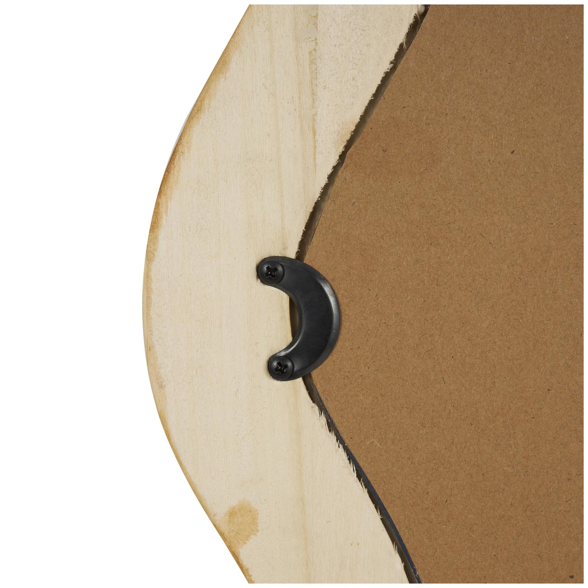 Wood Wavy Room Wall Mirror with Dimensional Carved Frame 20" x 2" x 39"