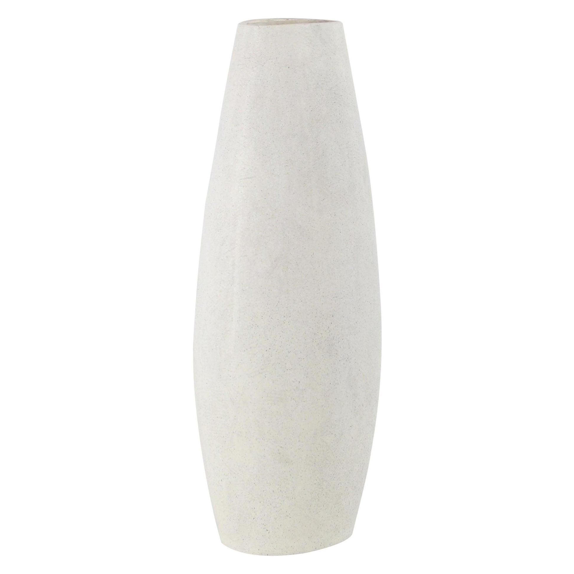 Leaf White Polystone Decorative Vase
